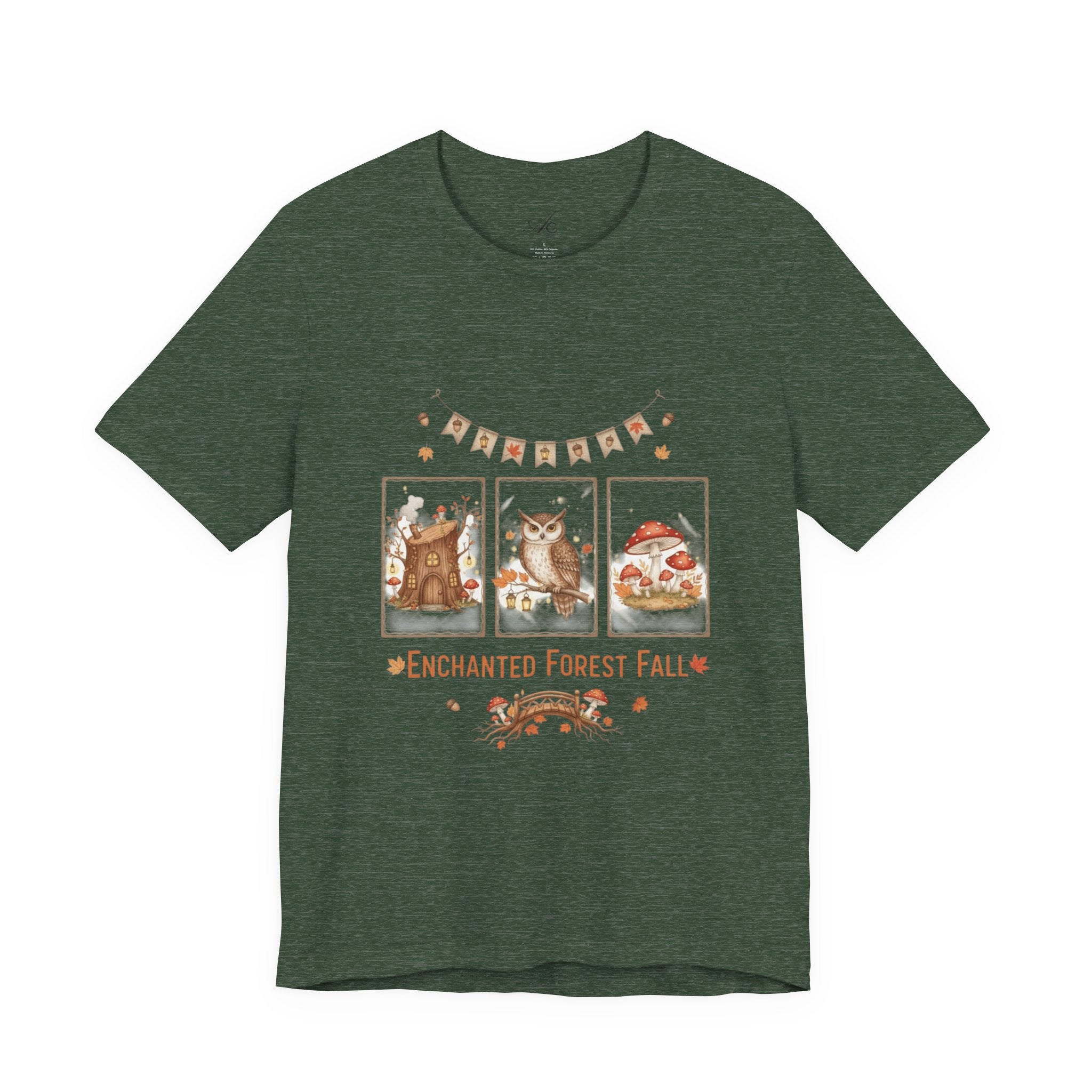Enchanted Forest Fall Tee, Cute Owl Shirt, Autumn Graphic Tee, Nature Lover Gift, Cozy Fall Apparel, Wildlife T-Shirt, Unisex Fall Top