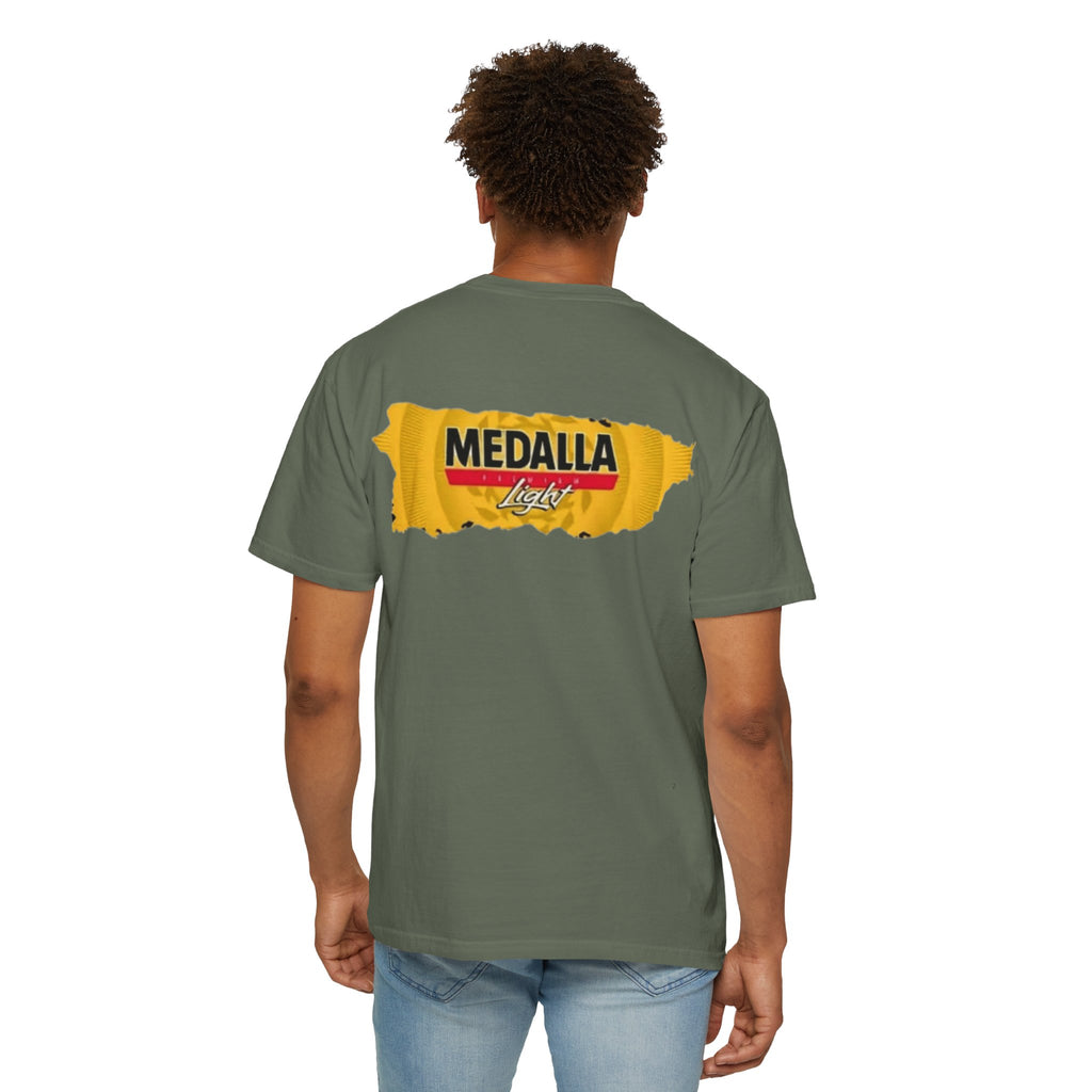Medalla Light Puerto Rican Beer T-Shirt Coqui Frog Mascot Six-Pack Graphic Tee Puerto Rico’s Navidades