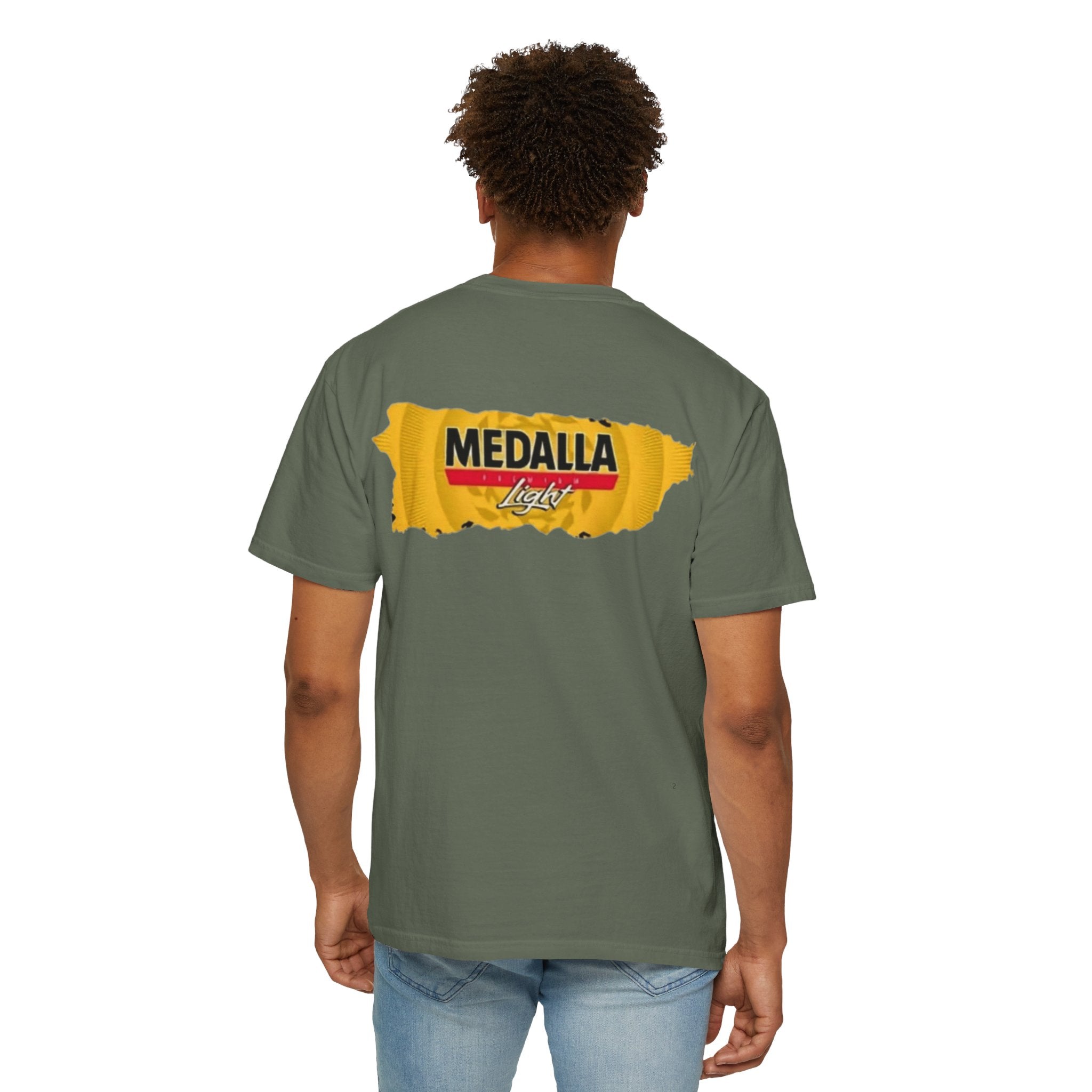 Medalla Light Puerto Rican Beer T-Shirt Coqui Frog Mascot Six-Pack Graphic Tee Puerto Rico’s Navidades