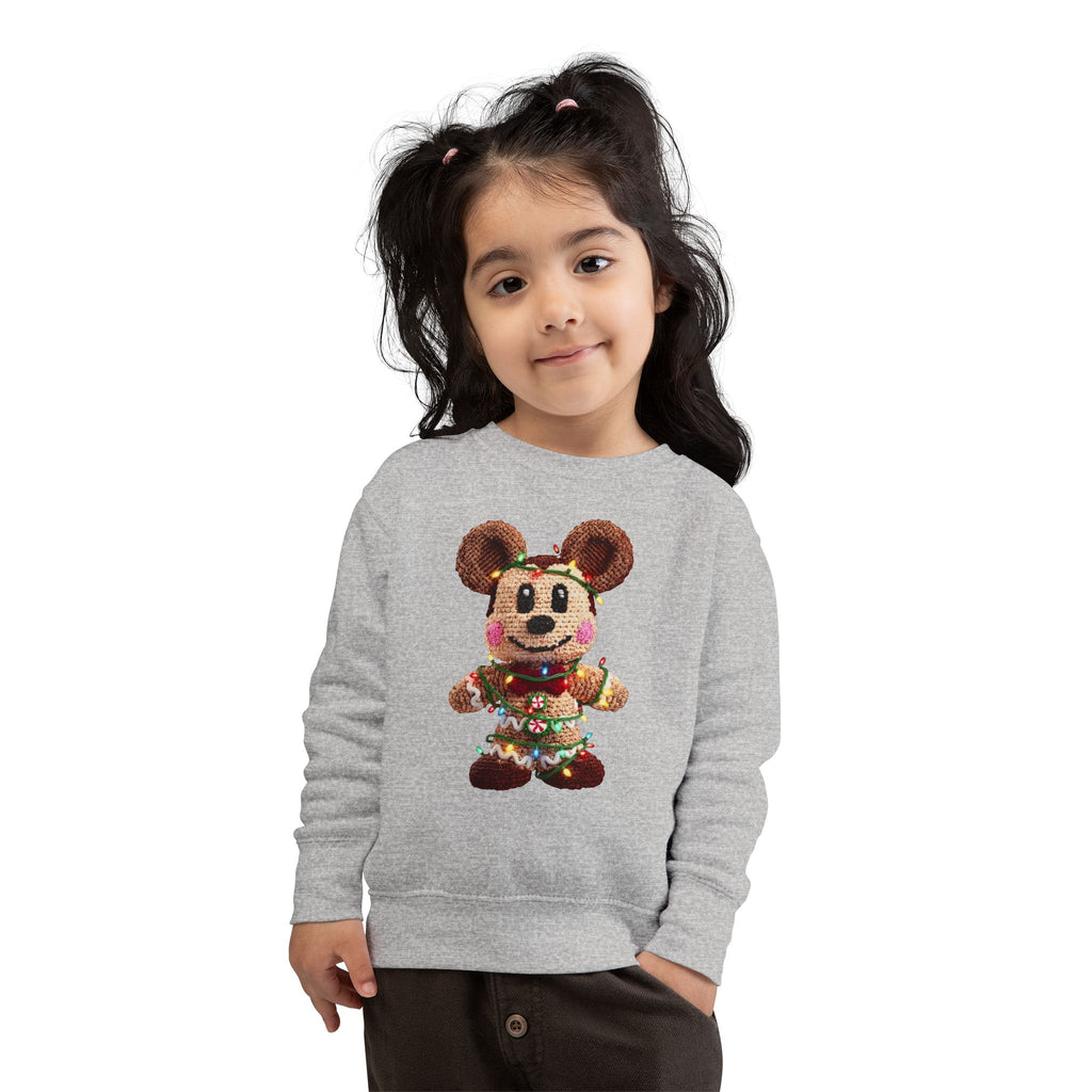 Holiday Plush Bear Toddler Sweatshirt  Festive Lights & Wreath Design