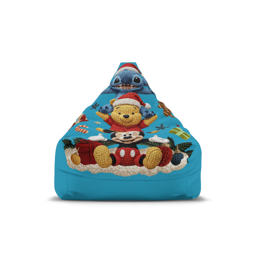 Bean Bag Cover — Festive Disney Holiday Stitch & Winnie the Pooh Design