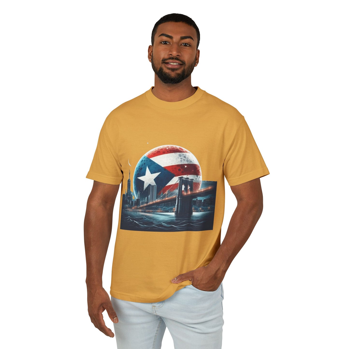 Puerto Rican Pride Heavyweight Cotton Tee, Unisex Vintage Shirt, Casual Wear, Gift for Him/Her, Summer Style, Travel Tee