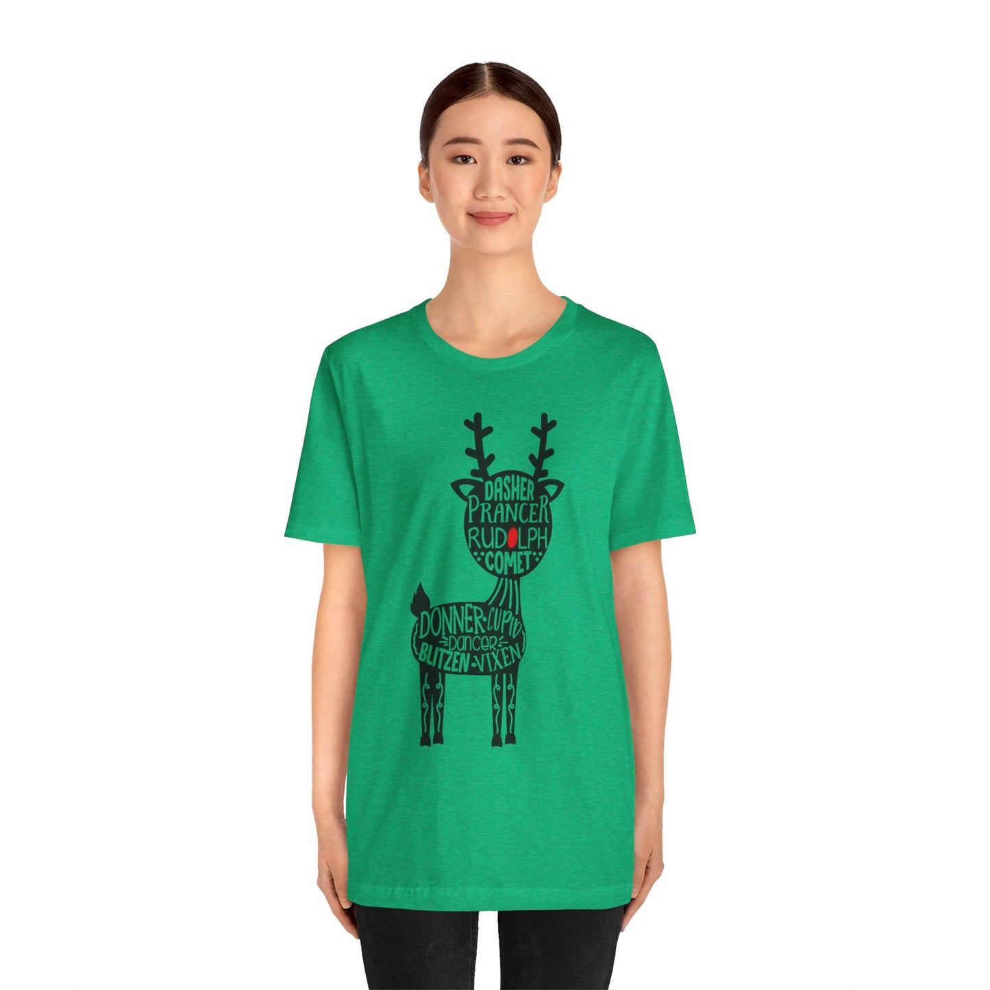 Christmas Reindeer Graphic Tee - Unisex Jersey Short Sleeve Shirt