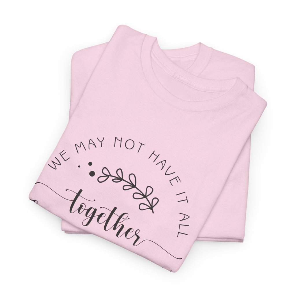 Together Floral Circle Tee  "Together" Inspirational Family Unity Shirt