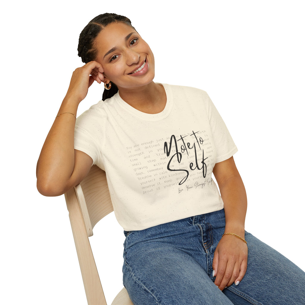 Note to Self T‑Shirt  Minimal Script Inspirational Tee