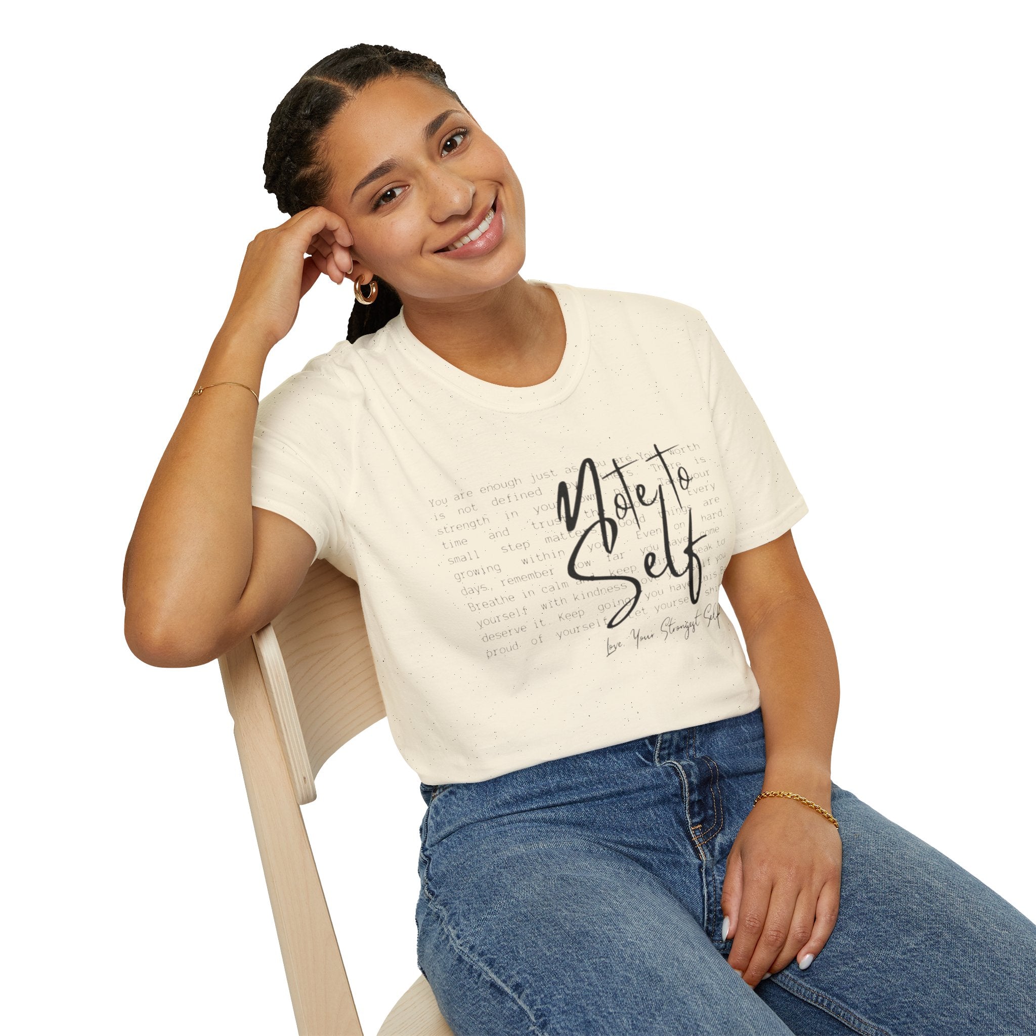 Note to Self T‑Shirt  Minimal Script Inspirational Tee