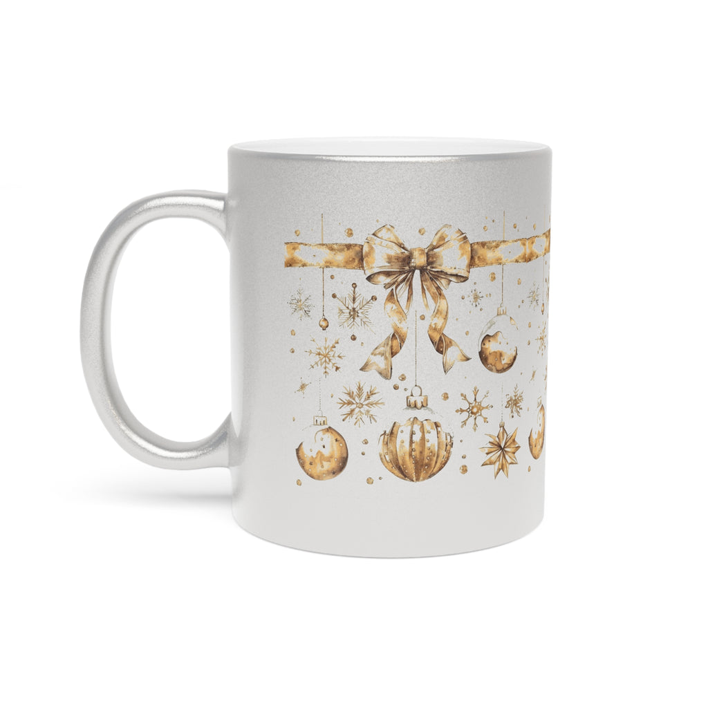 Elegant Holiday Metallic Mug for Coffee LovChristmas Mugs | Holiday Coffee Cups with Festive Quotes & Designsers