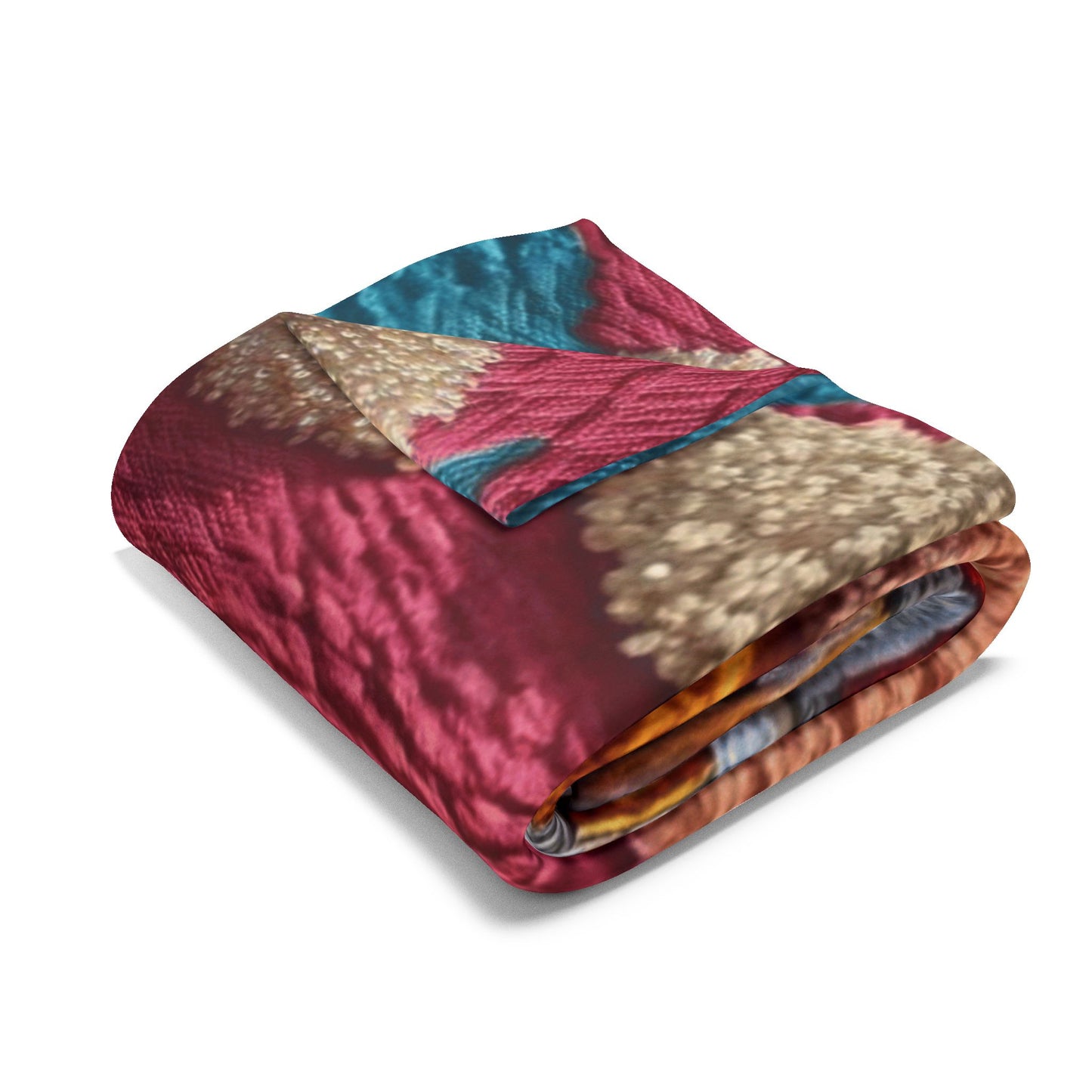 Festival Scene Fleece Blanket — Colorful Sunset Carnival Throw