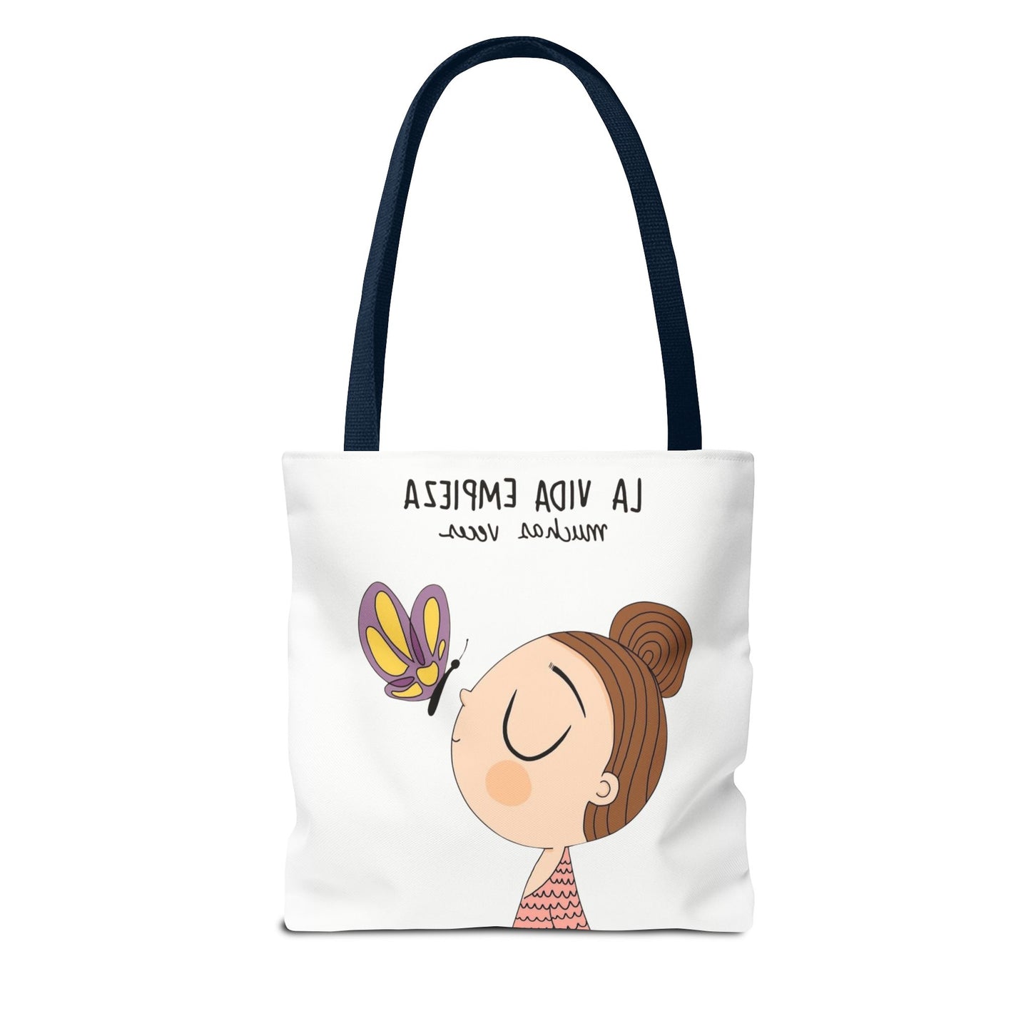 Lleva inspiración contigo a donde vayas, Eco-Friendly Carryall, Motivational Gift, Cute Reusable Shopper, Butterfly Design, Brighten Your Day