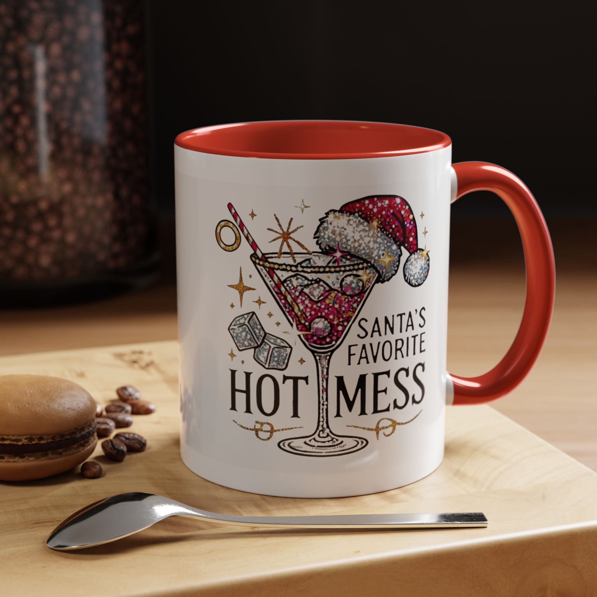 Accent Coffee Mug - "Santa's Favorite Hot Mess" Holiday Cocktail Mug (11/15 oz)