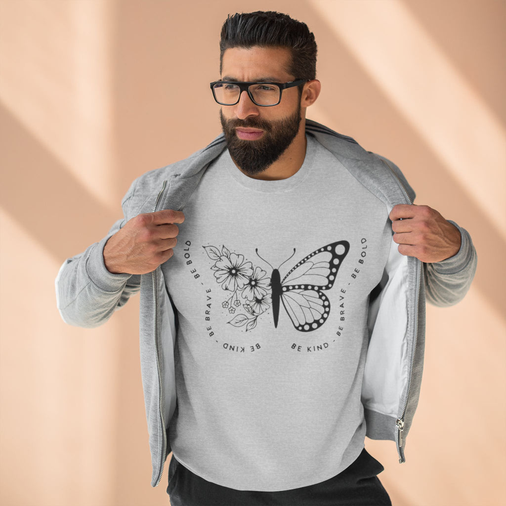 Butterfly Floral Crewneck Sweatshirt  "Broken Is Beautiful" Inspirational Sweatshirt