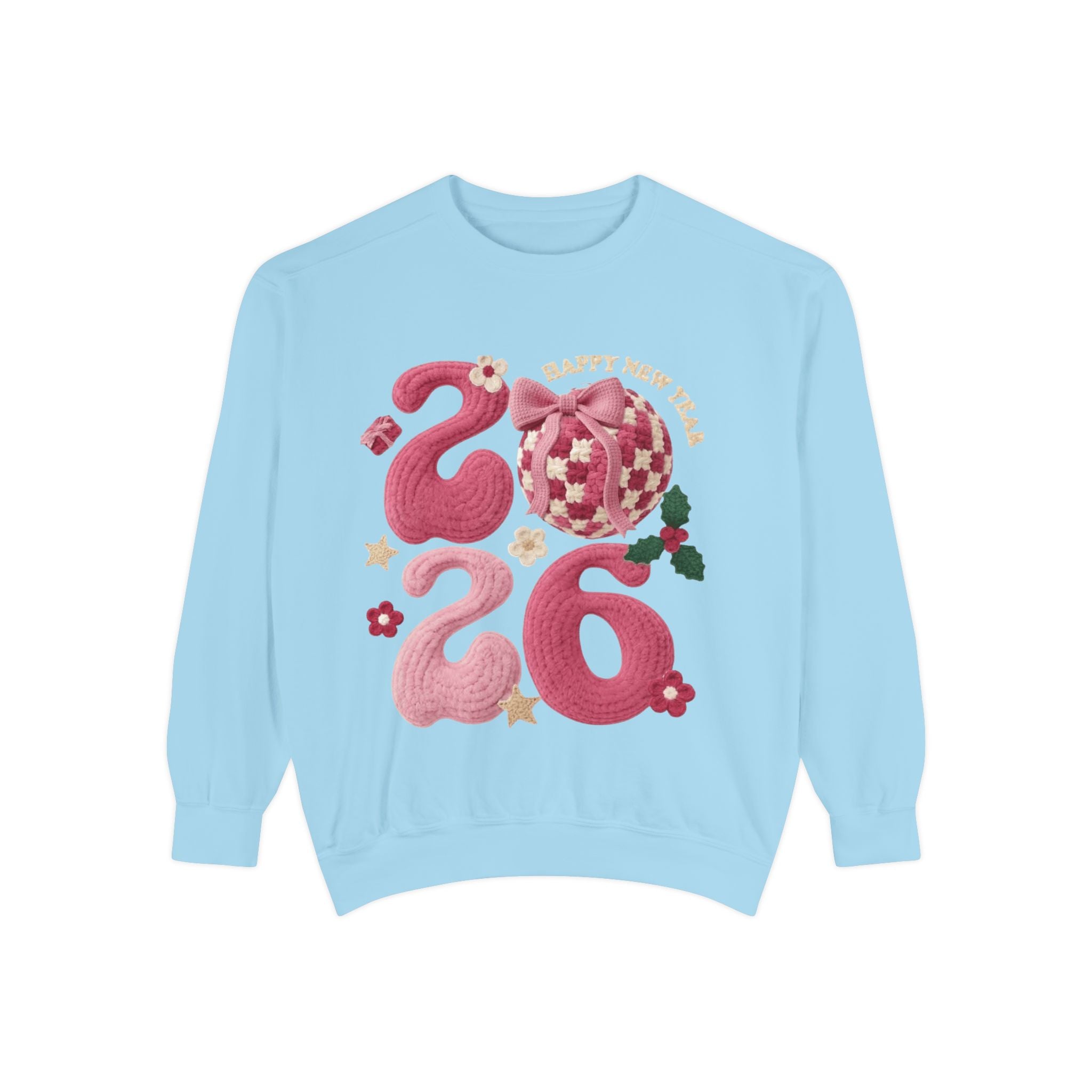 Happy New Year 2026 Sweater  Pink Festive Graphic Sweatshirt
