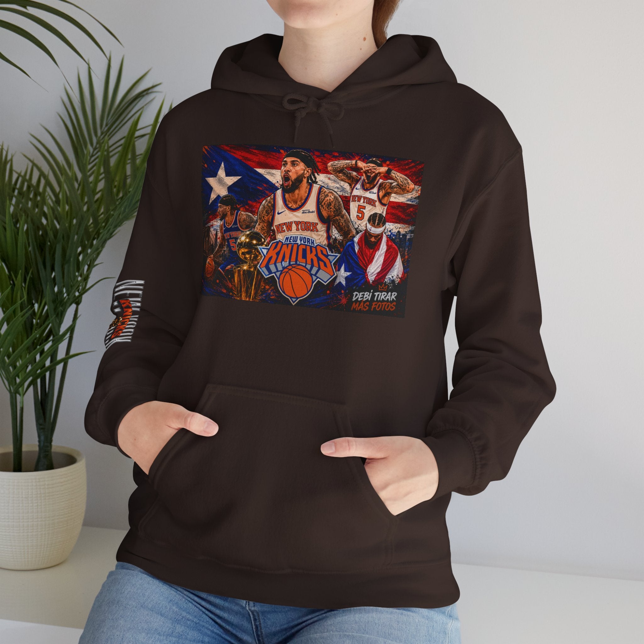 NY-K Retro Player Collage Hoodie — Basketball Fan Sweatshirt