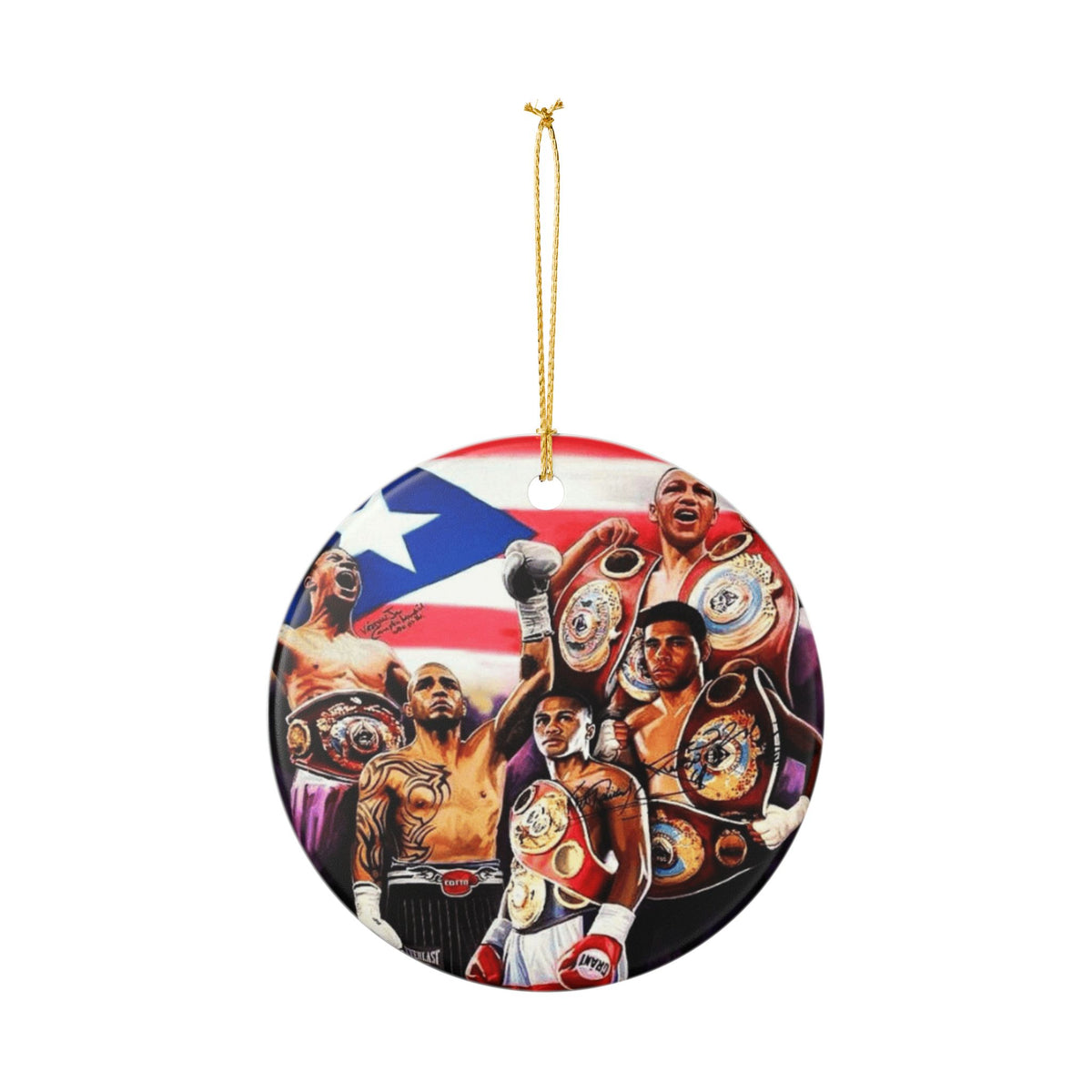 Copy of Boxing Champions Ceramic Ornament  Puerto Rican Pride Boxing Belt Artwork