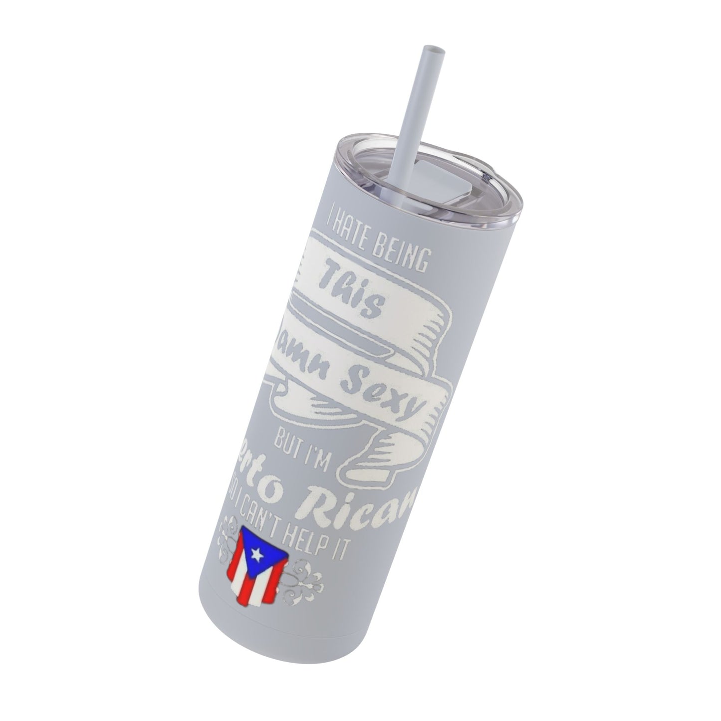 Puerto Rican Pride Skinny Matte Tumbler, 20oz | Perfect Gift for Afro-Latinx, Birthday, BBQ, Celebration, Fun Drinkware