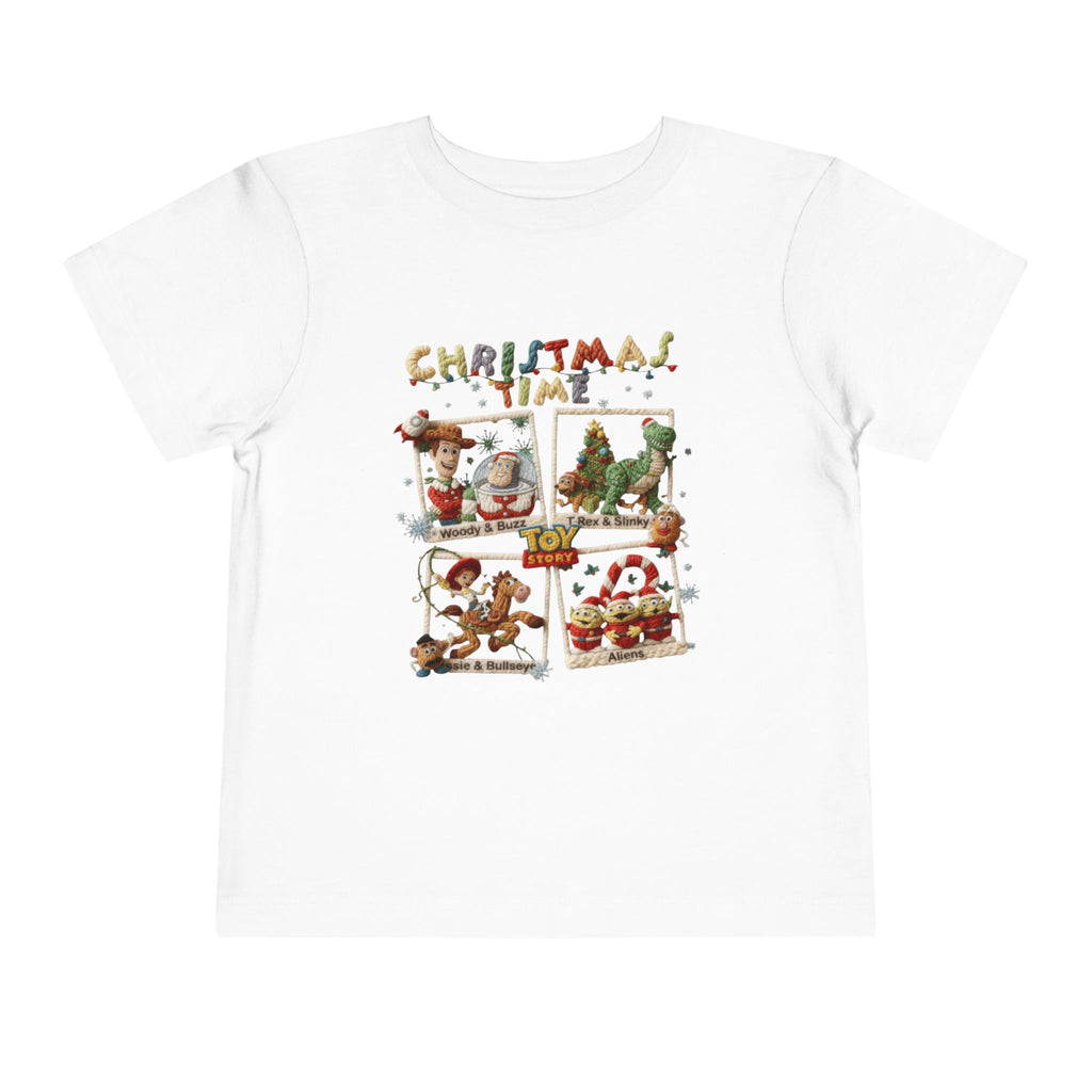 Christmas Time Toddler Tee  Cute Holiday Toy & Santa Print