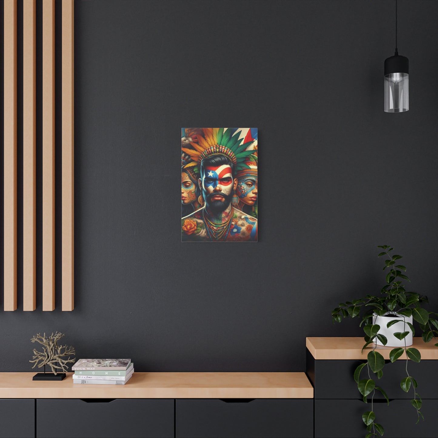 La Isla del Encanto Taíno Symbol Design Vibrant Cultural Art Canvas Print, Wall Decor, Home Decoration, Unique Artwork, Bohemian Style, Gift for Art Lovers