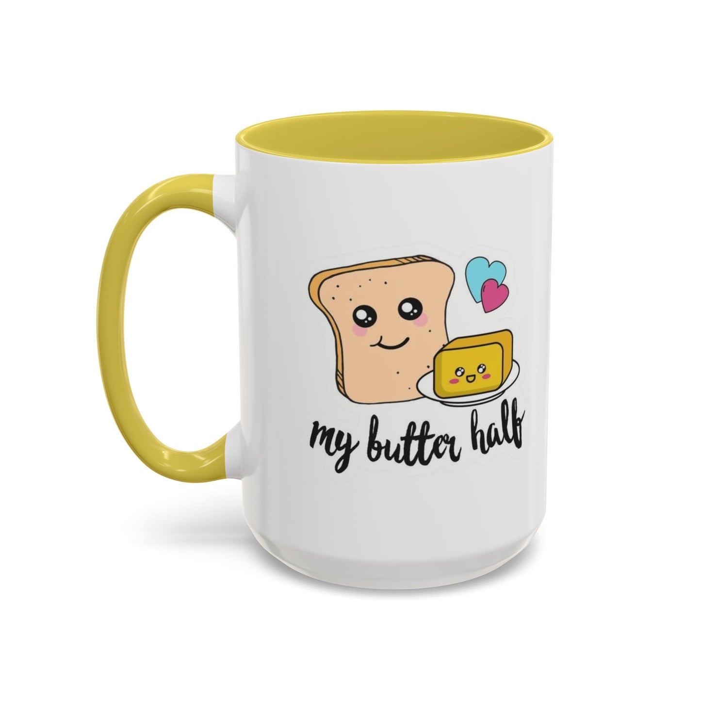 Motivational & Funny Quote Mugs Uplifting Coffee Cup Gifts Cute Foodie Relationship Mug My Butter Half Design, Colorful 11oz & 15oz