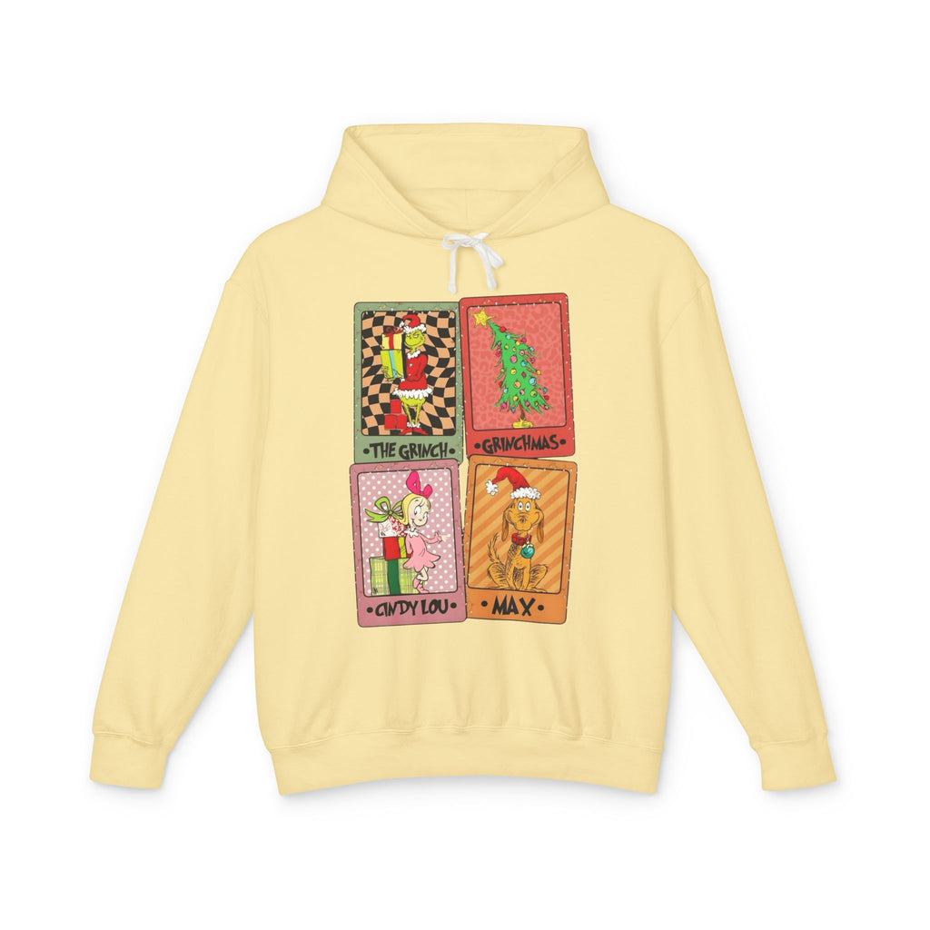 Grinchy Holiday Hoodie  'The Grinch' Christmas Cards Vintage Patch Pullover Cartoon Christmas T-shirts and Sweaters