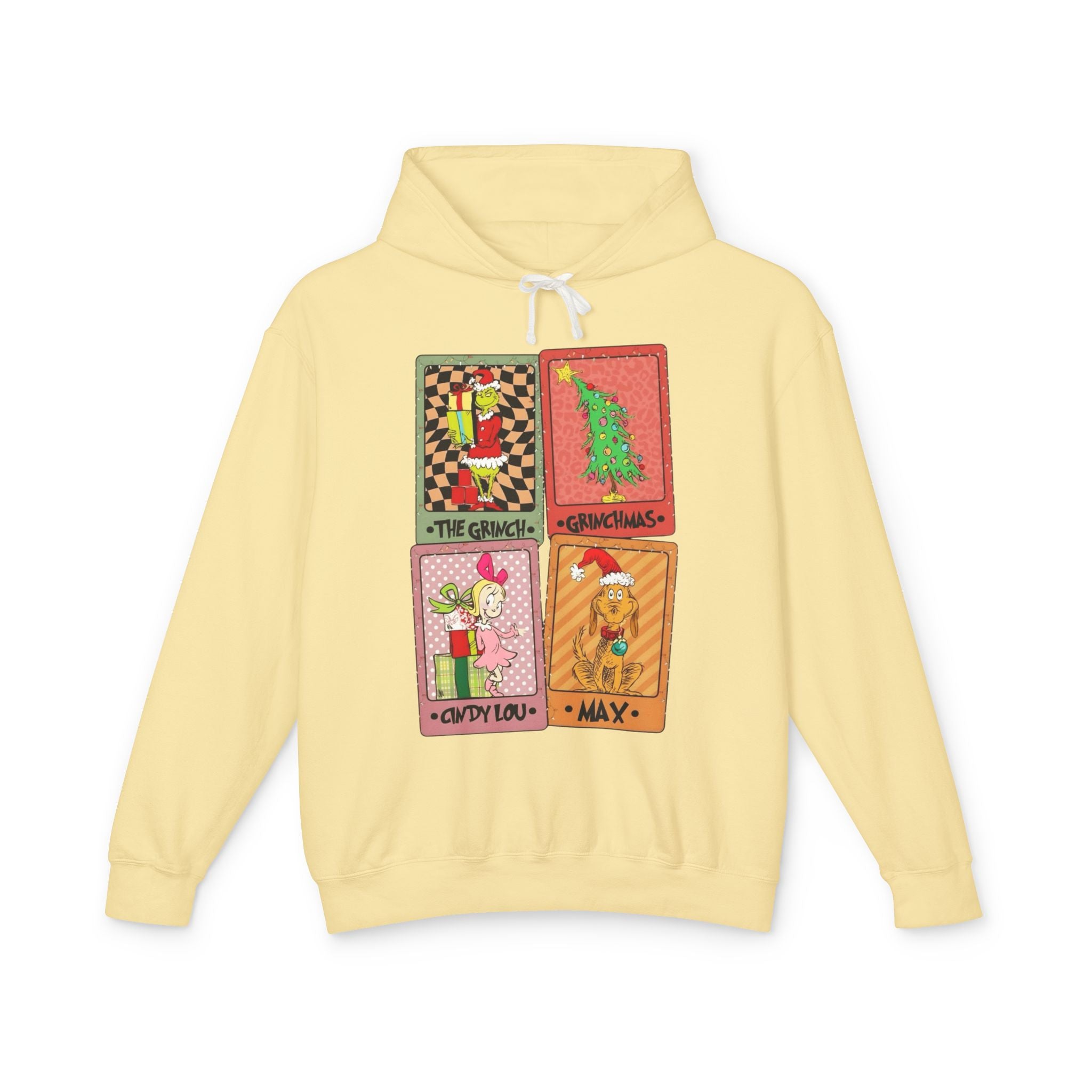 Grinchy Holiday Hoodie  'The Grinch' Christmas Cards Vintage Patch Pullover Cartoon Christmas T-shirts and Sweaters