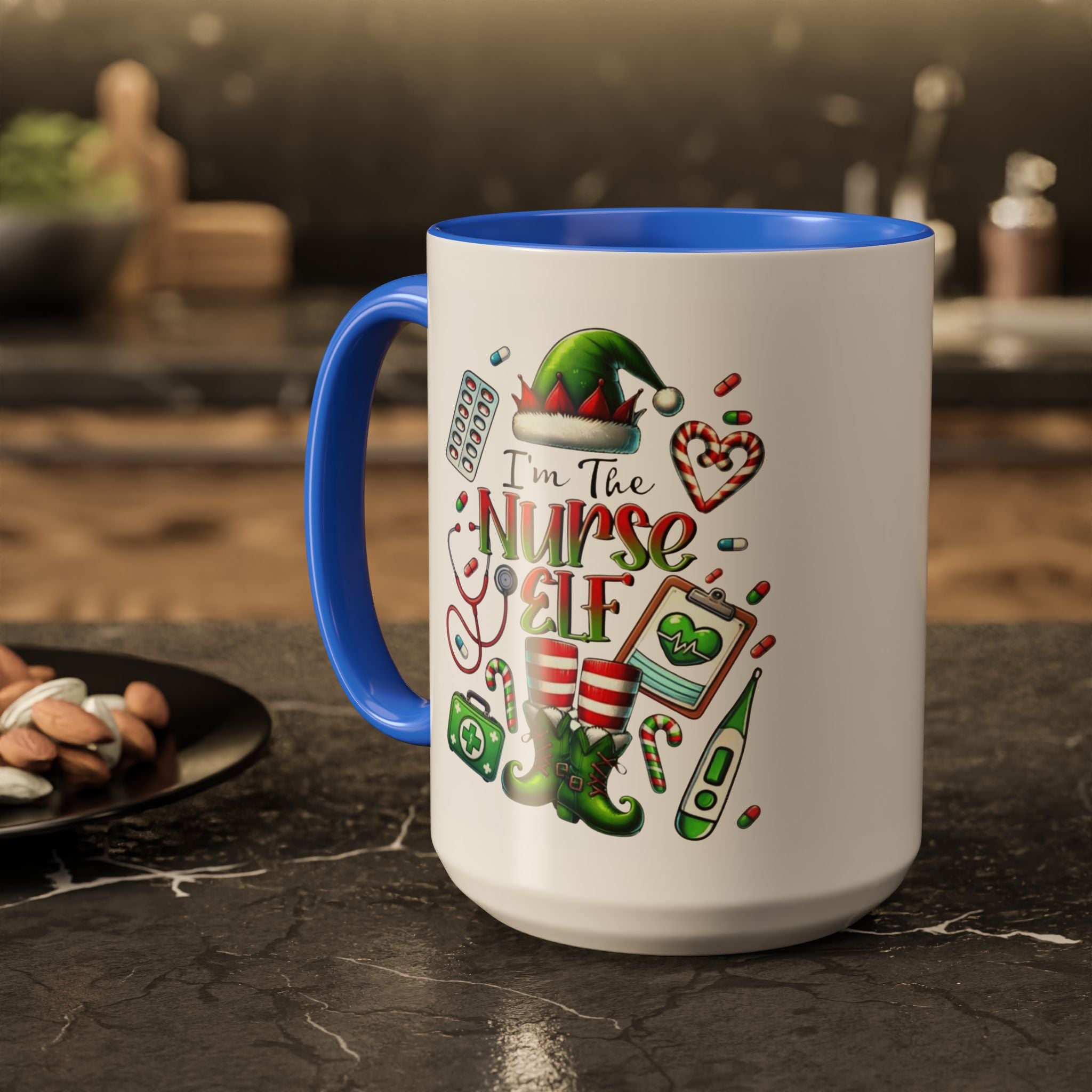 Nurse Elf Coffee Mug — Christmas Medical Holiday Gift (11oz & 15oz) Medical Christmas Mug