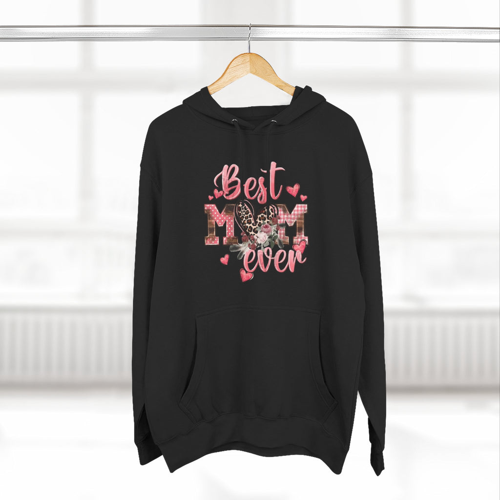 Best Mom Ever Hoodie  Leopard Heart Mother's Day Pullover