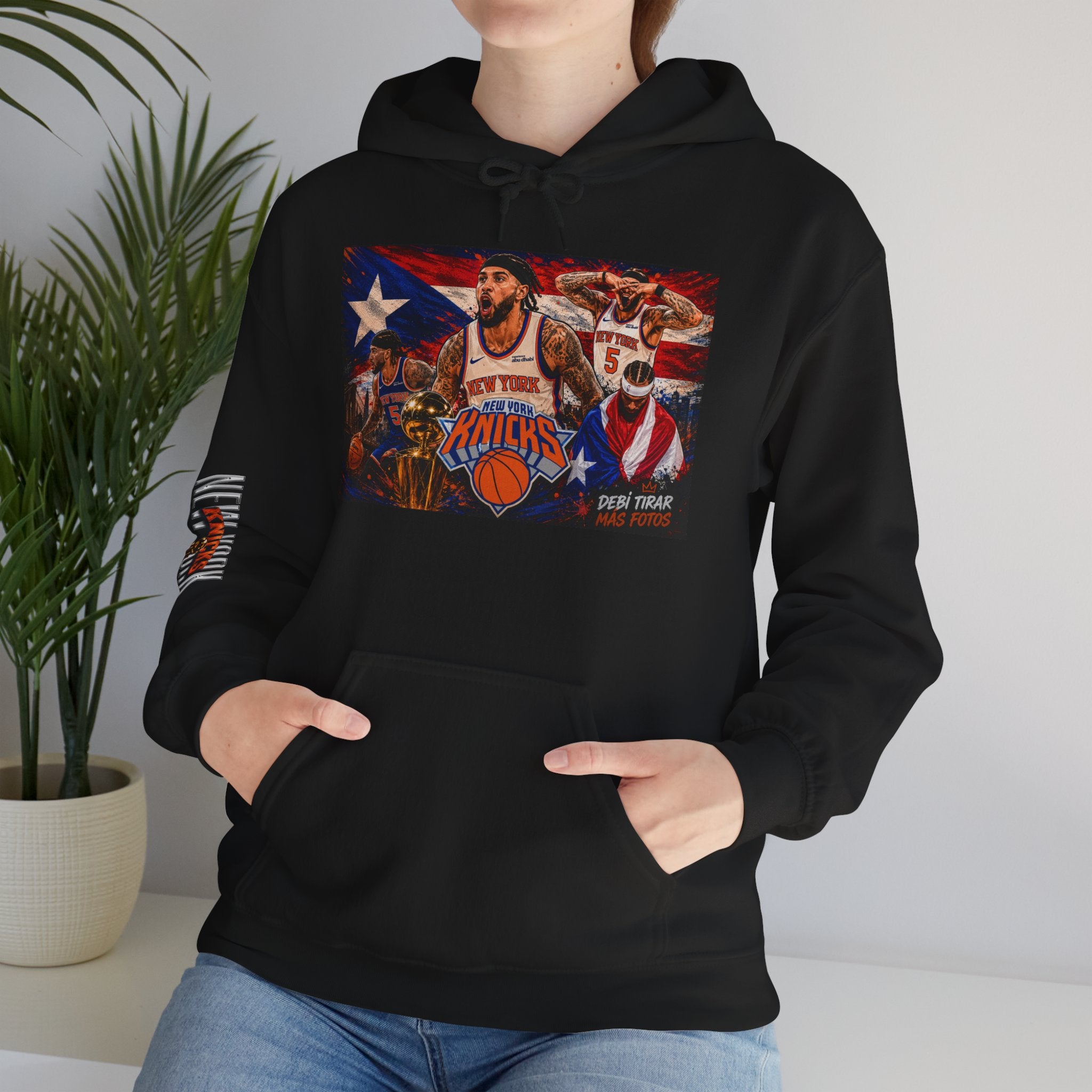 NY-K Retro Player Collage Hoodie — Basketball Fan Sweatshirt