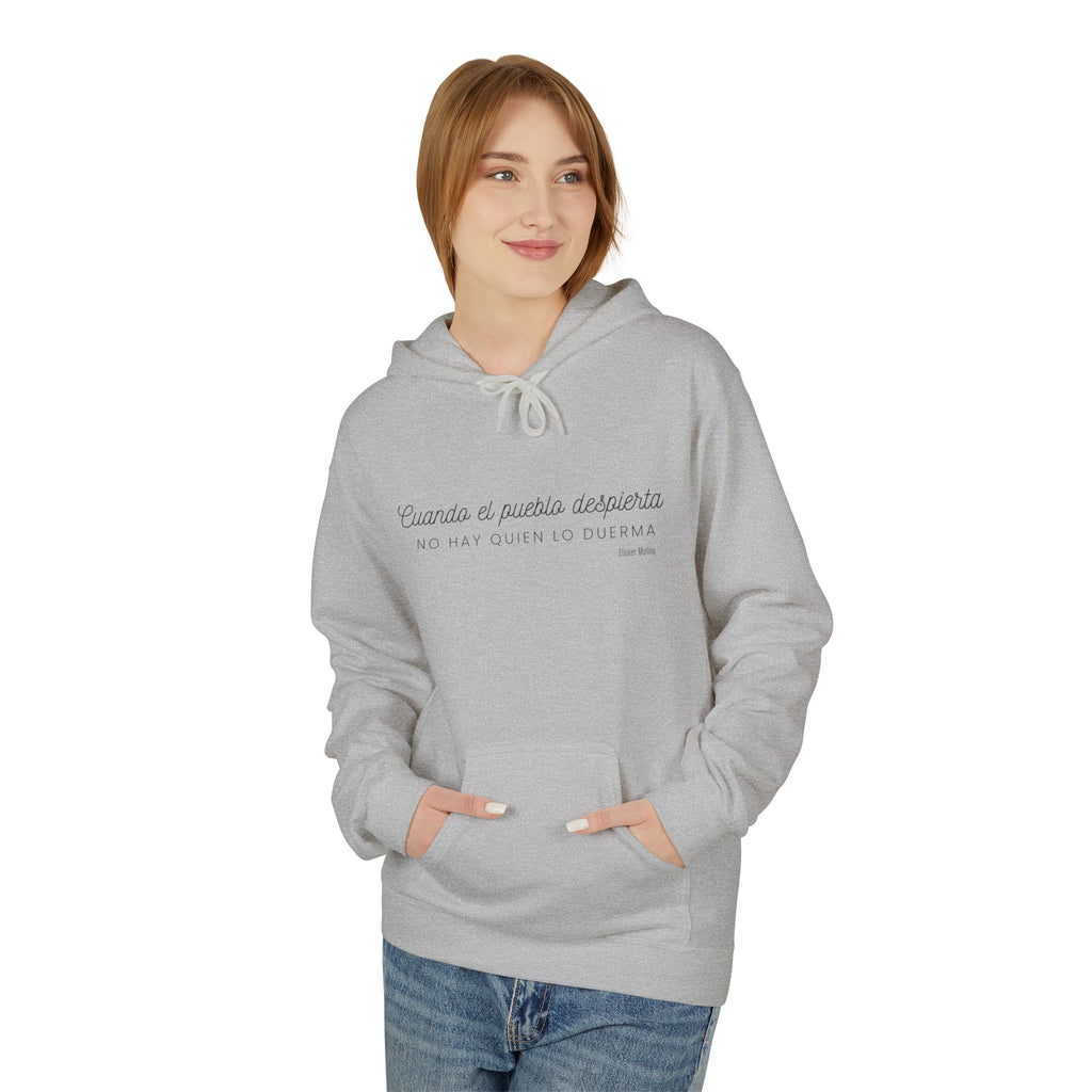 White Hoodie - "Caminas a pa'la desporta" Minimal Script Pullover