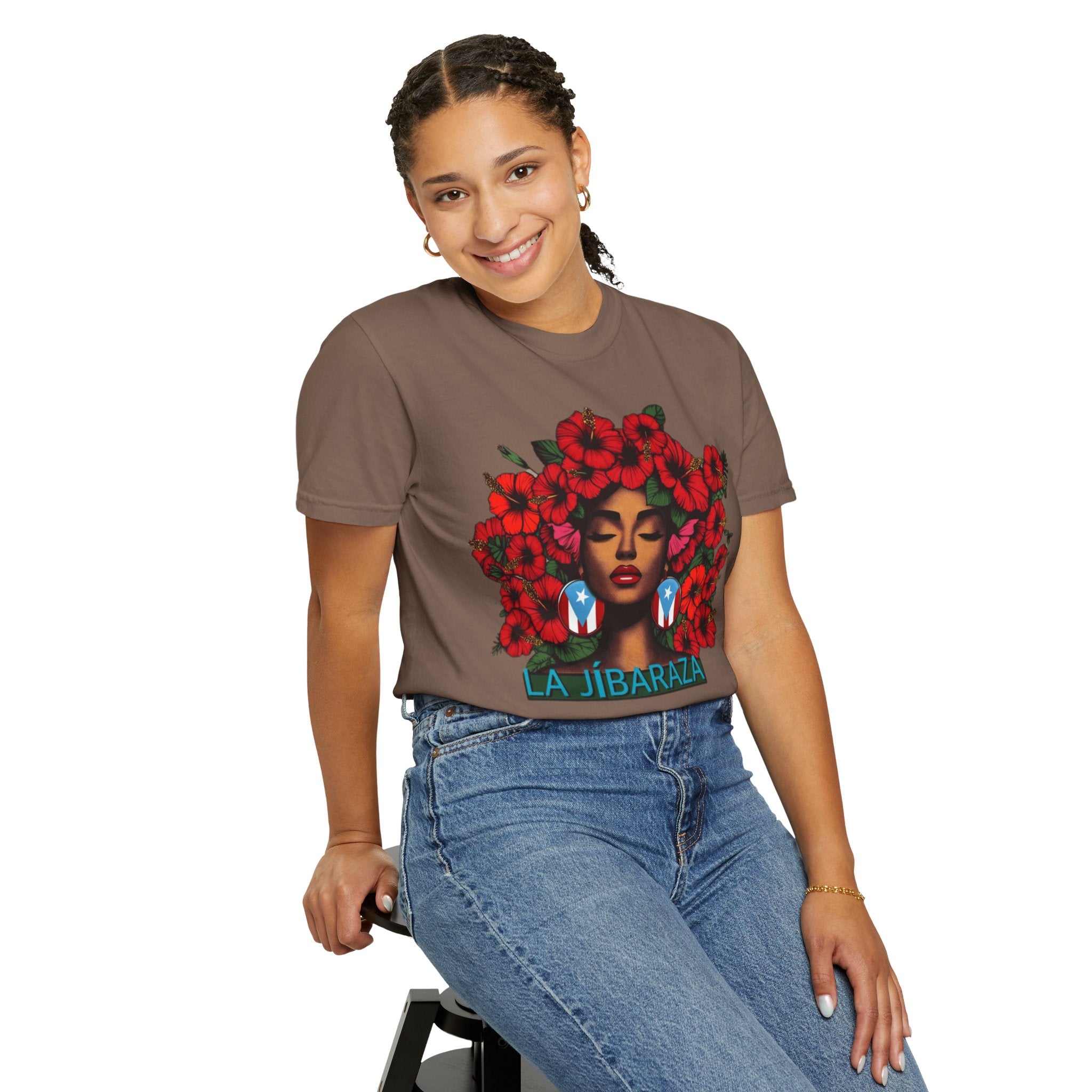 Puerto Rico Navidades T-Shirt — "La Jíbaraza" Floral Puerto Rican Pride Tee