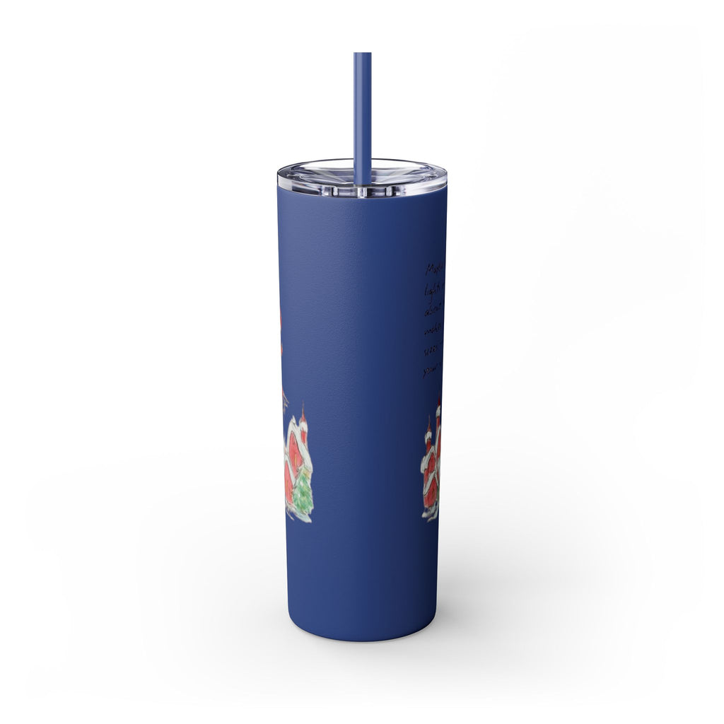 Grinch Christmas Skinny Tumbler with Straw — Dr. Seuss Holiday Quote Design, 20oz Christmas Mugs Collection