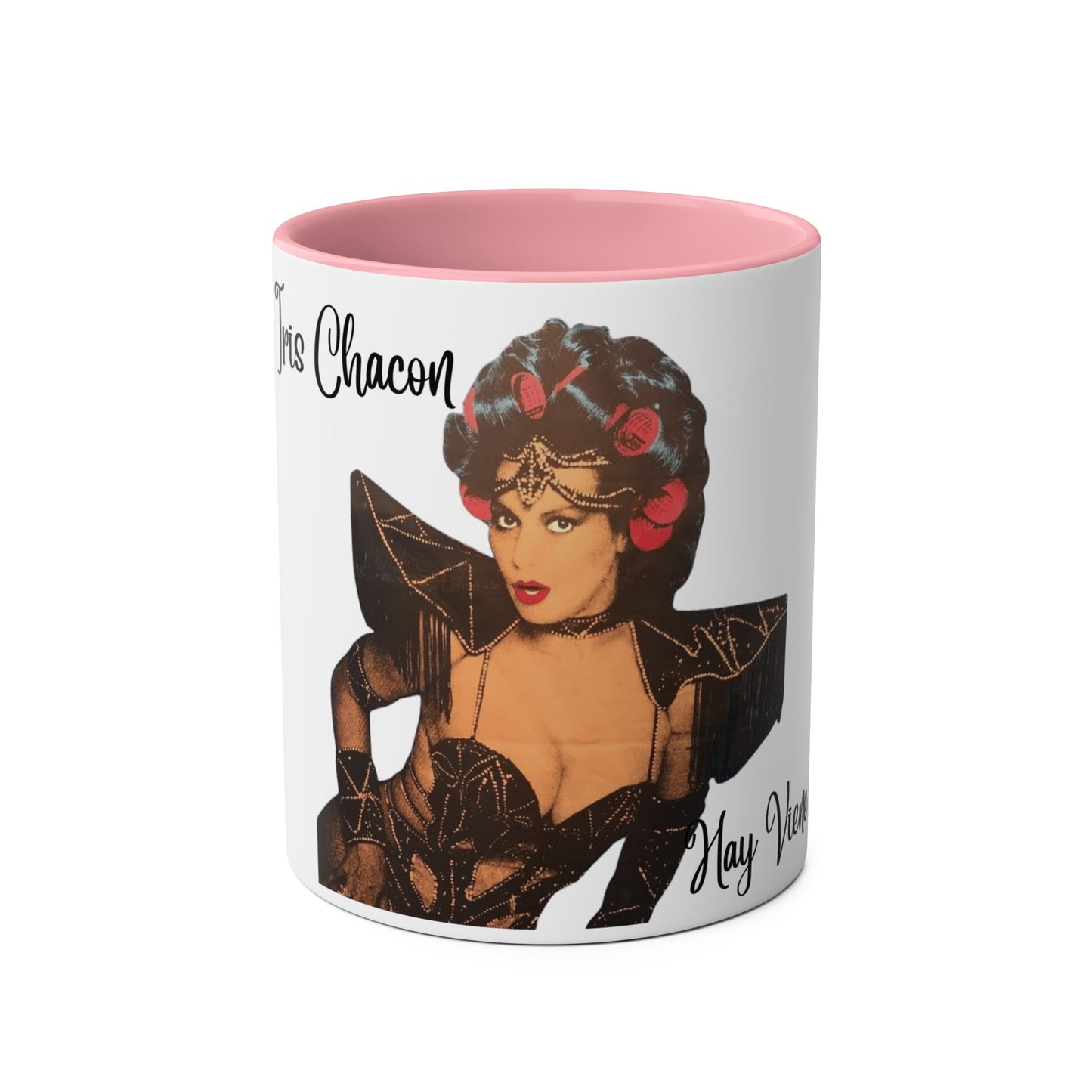 The onli one Iris Chacon Unique Two-Tone Coffee Mug - Iris Chacon Inspired Art, Trendy Mug for Coffee Lovers, Gift for Her, Retro Style,