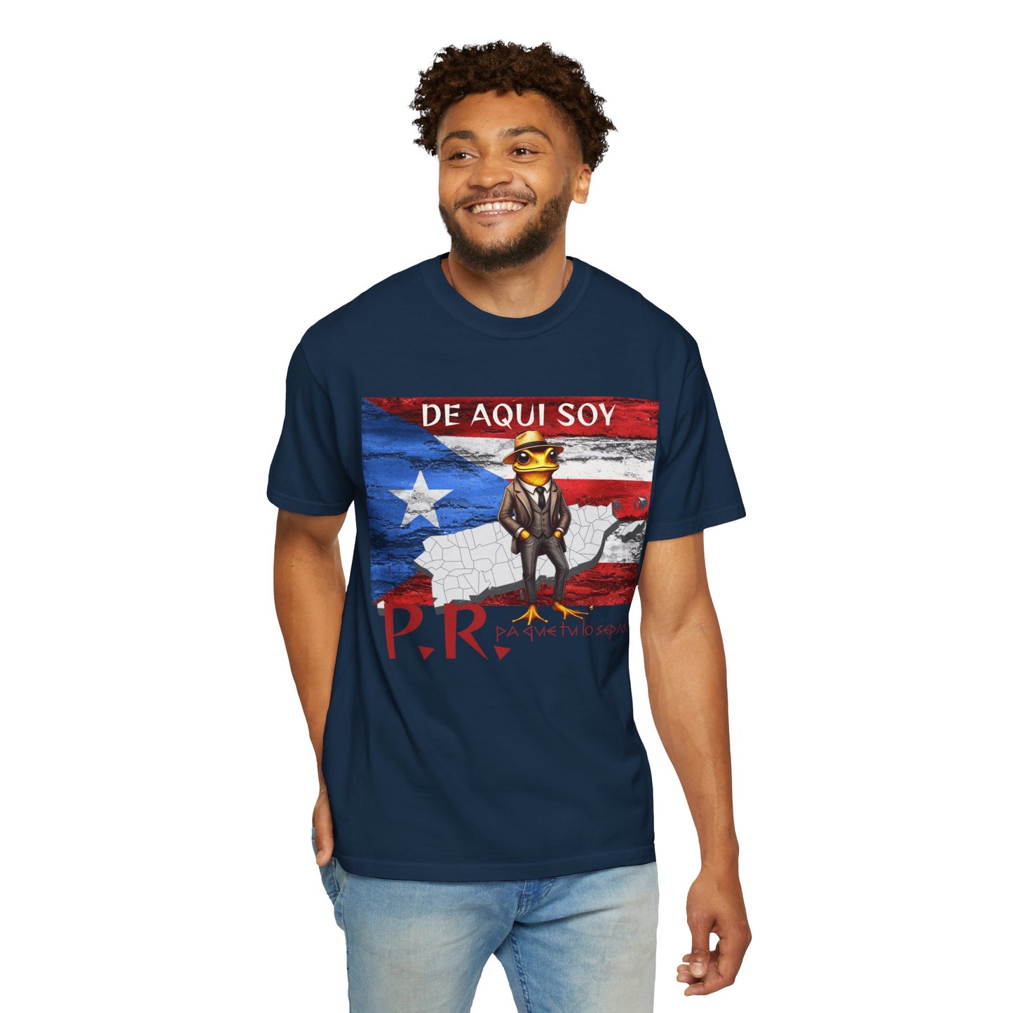 Puerto Rican Pride T-Shirt, Fun Casual Wear, Unisex Garment-Dyed Tee, Perfect for Celebrations, Cultural Identity Shirt