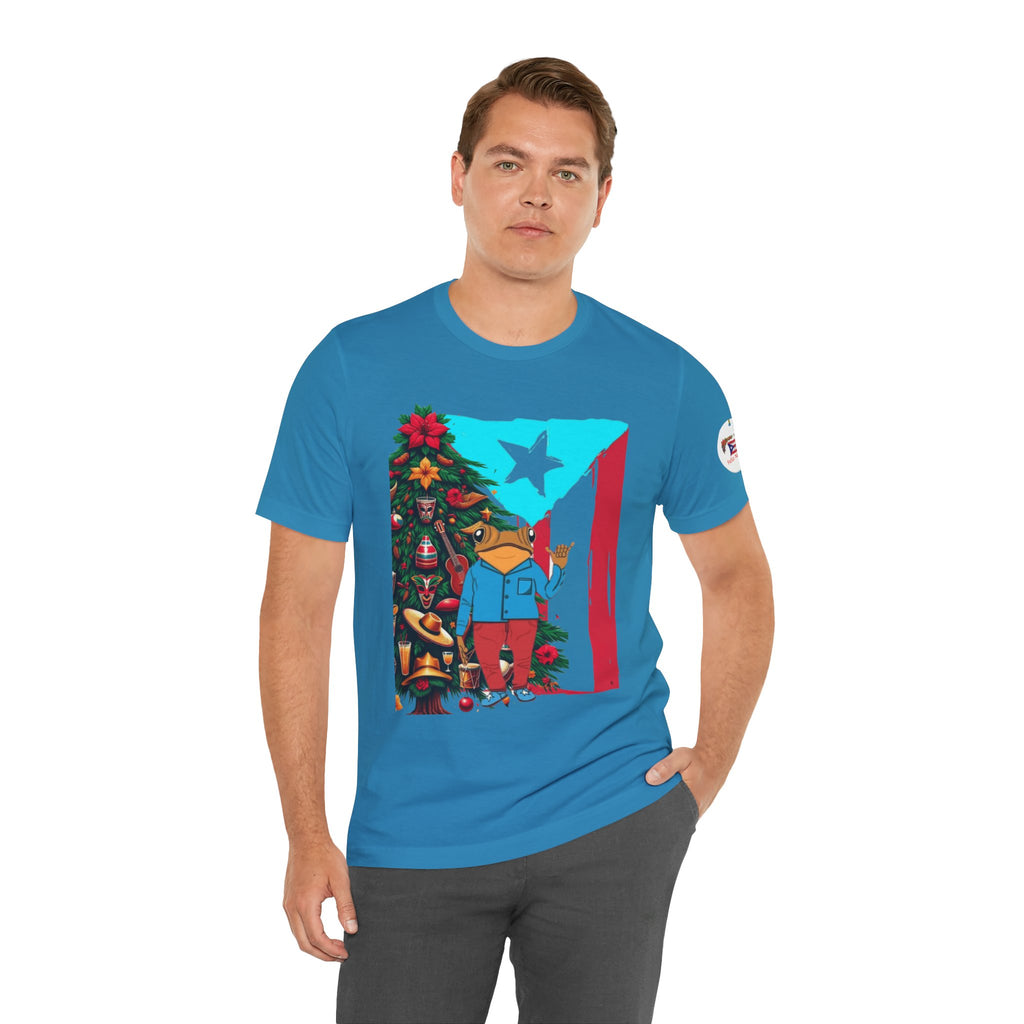 Puerto Rico Holiday T-Shirt  Coquí by Christmas Tree Graphic Puerto Rico’s Navidades