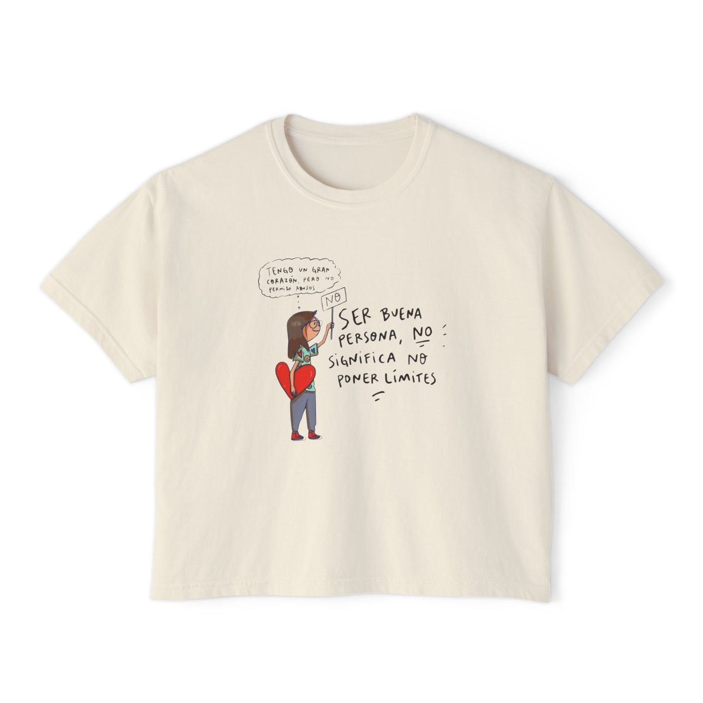Let your outfit reflect your inner peace. Heartfelt Inspirational Women's Boxy Tee, Casual T-Shirt, Gift for Her, Empowering Top, Everyday Wear, Self-Love Vibes
