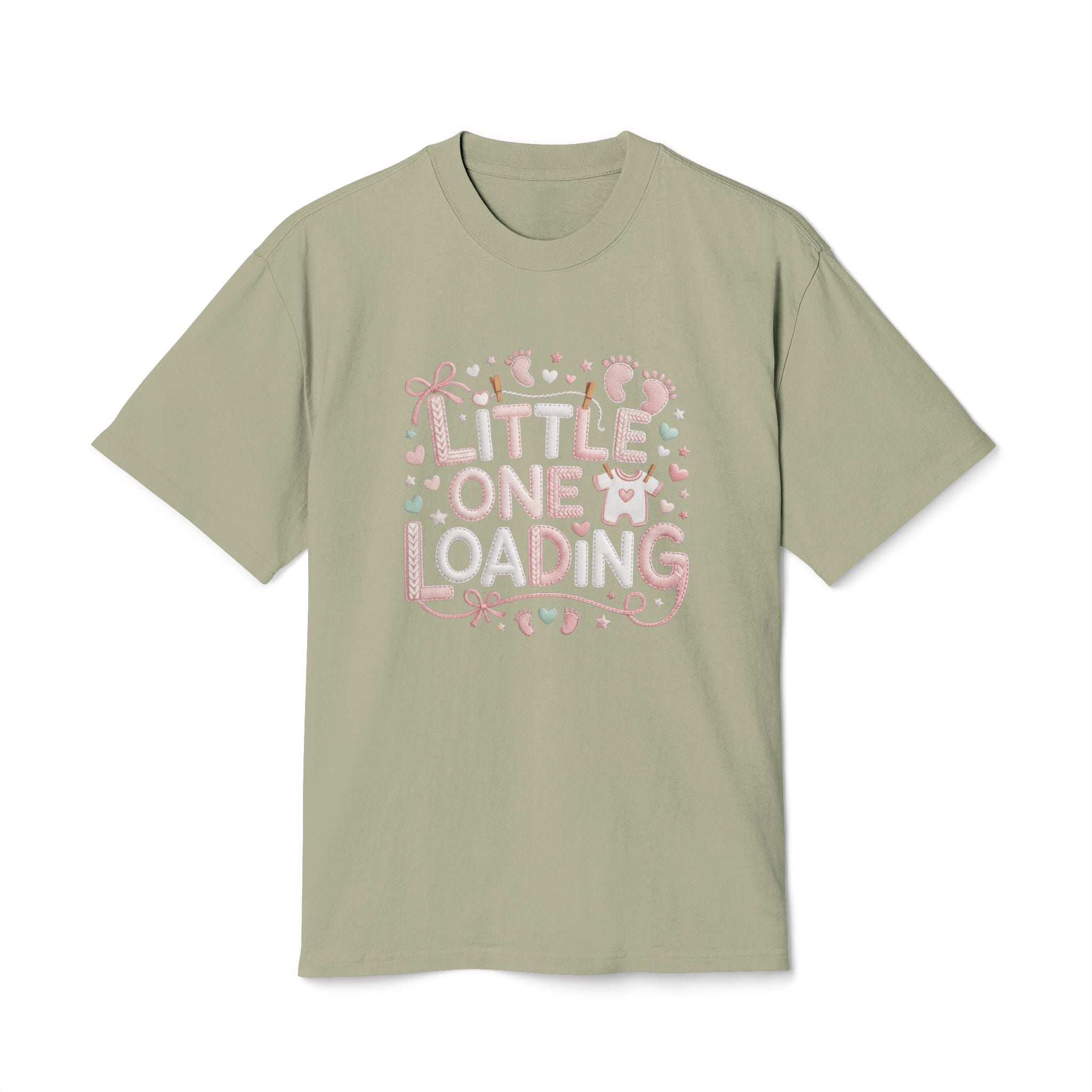 Pregnancy Announcement T‑Shirt  “Little One Loading” Cute Pastel Maternity Tee