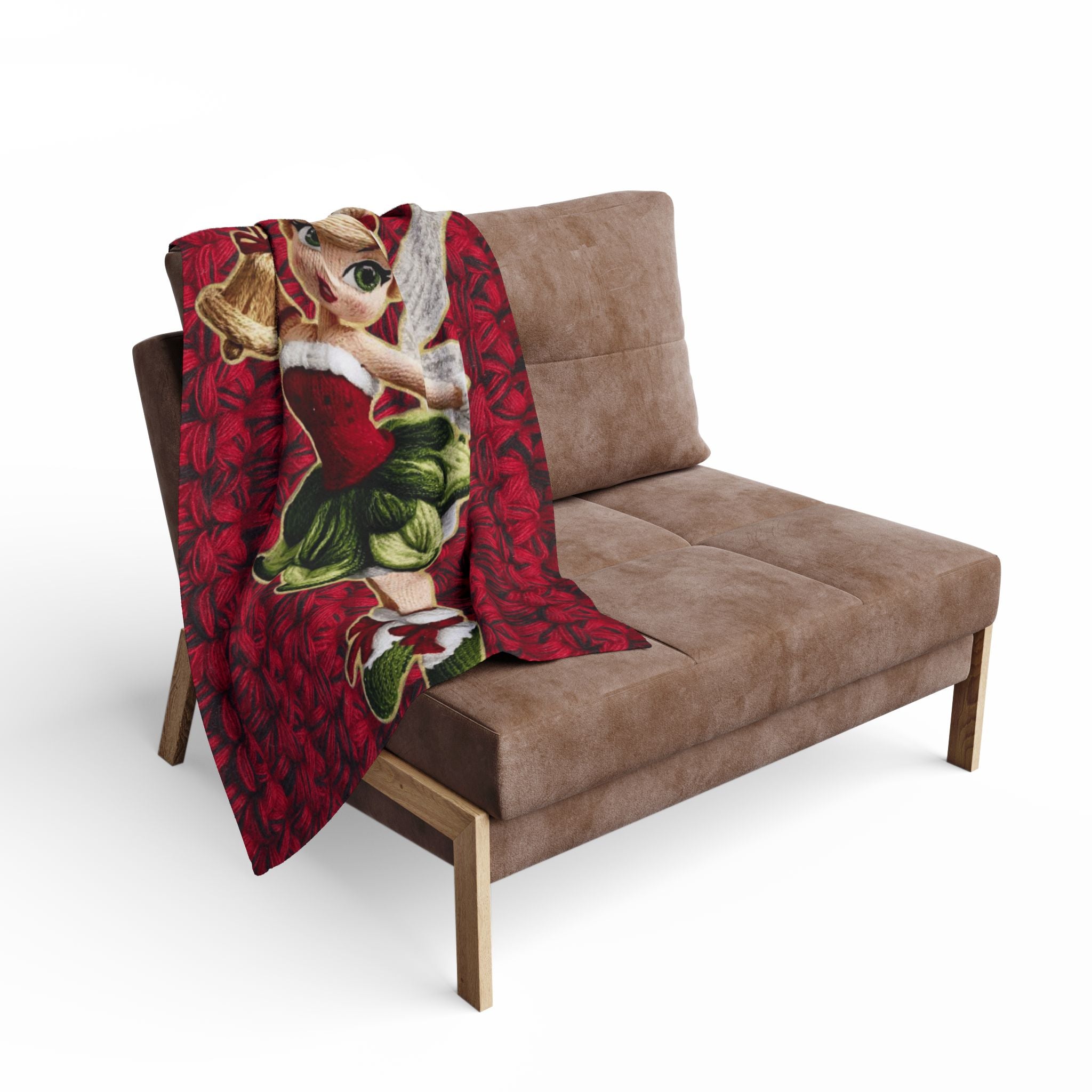 Christmas Fairy Fleece Blanket – Vintage Tinker Bell Holiday Throw