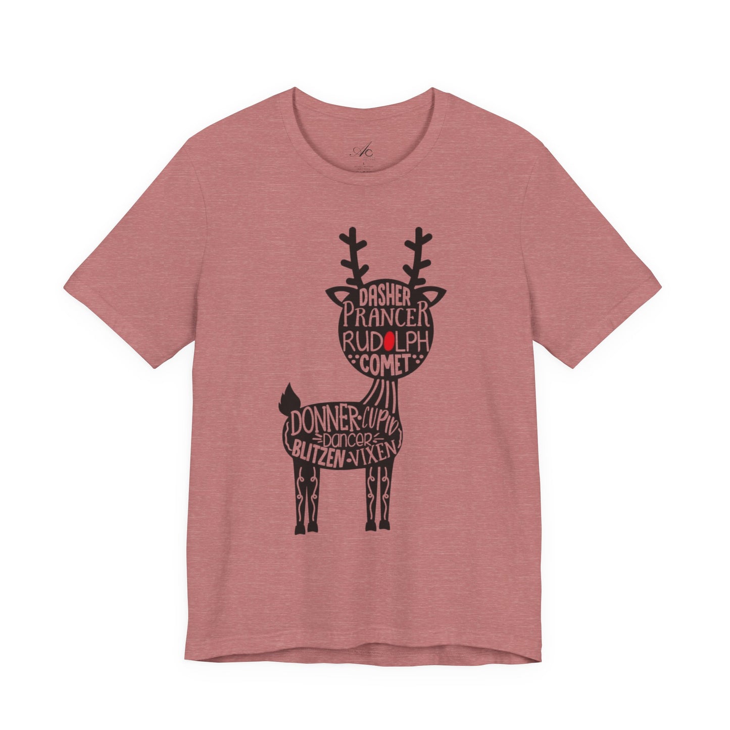 Christmas Reindeer Graphic Tee - Unisex Jersey Short Sleeve Shirt