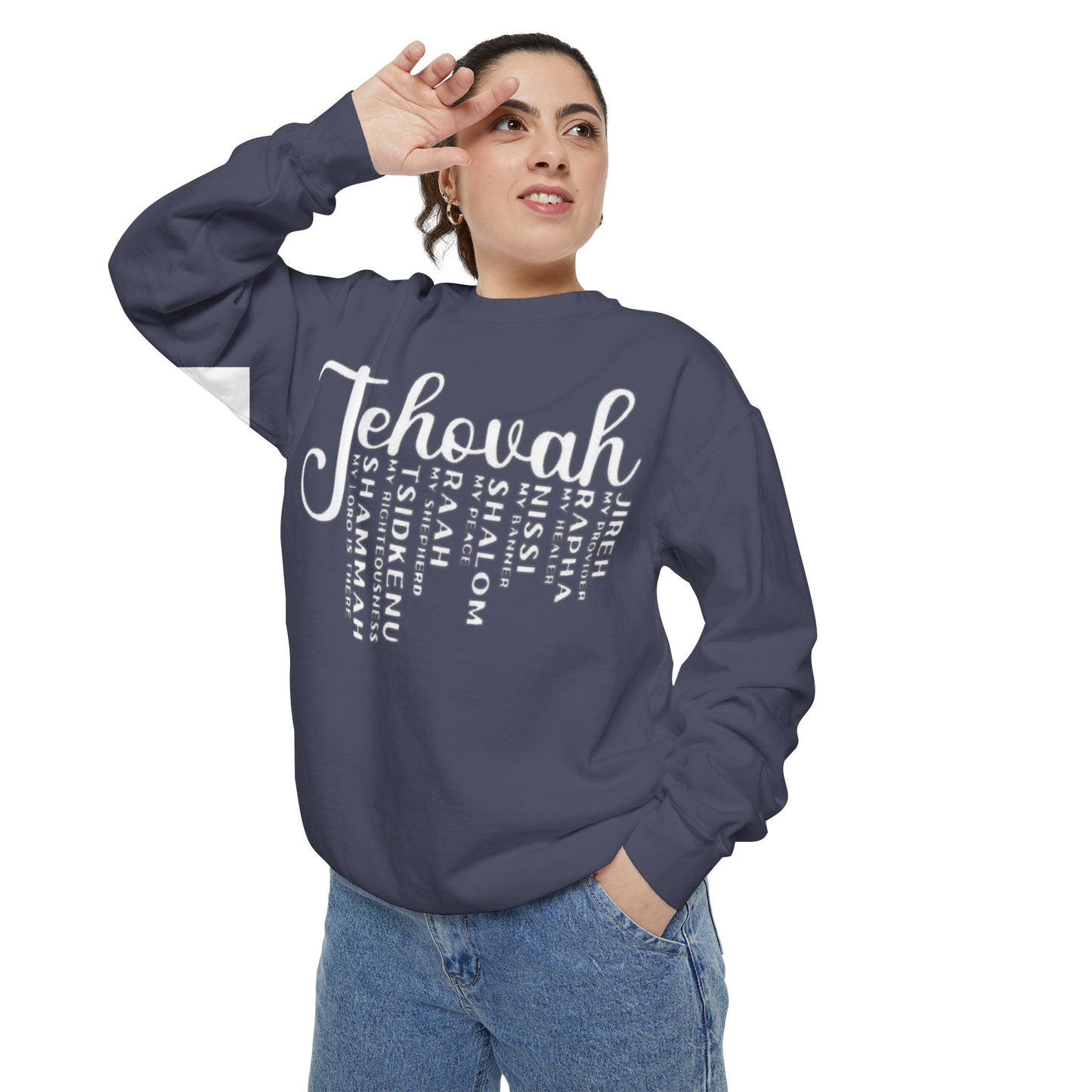 Jehovah Names Sweatshirt  Christian Faith Scriptural Names Pullover