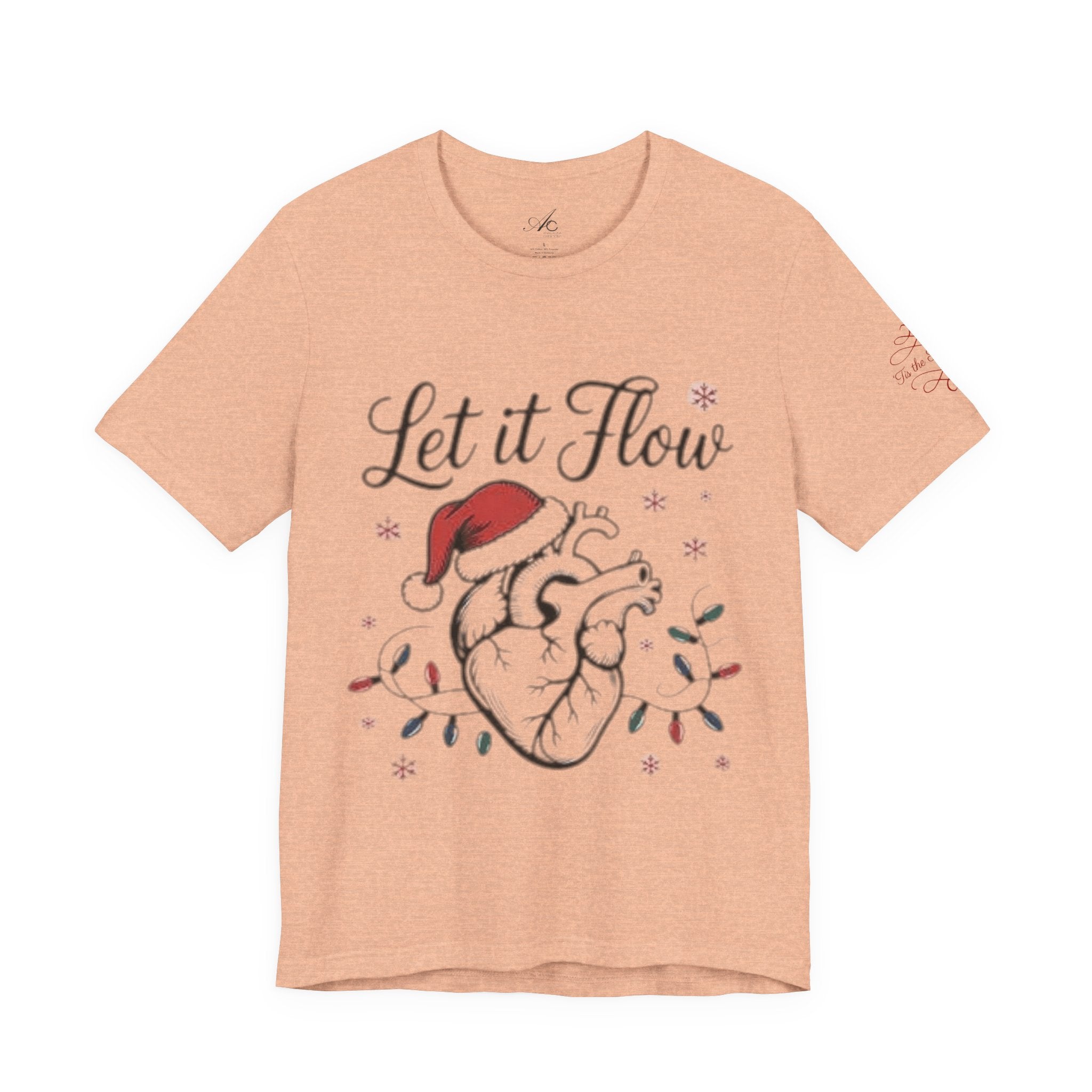 Let It Flow Heart Tee  Christmas Anatomical Heart Shirt