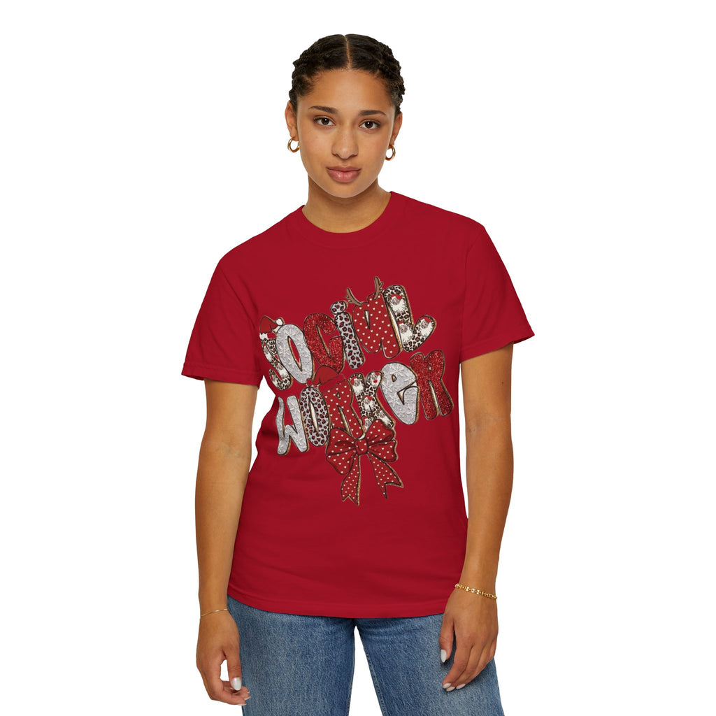 Social Worker Christmas T-Shirt  Festive Holiday Graphic Tee