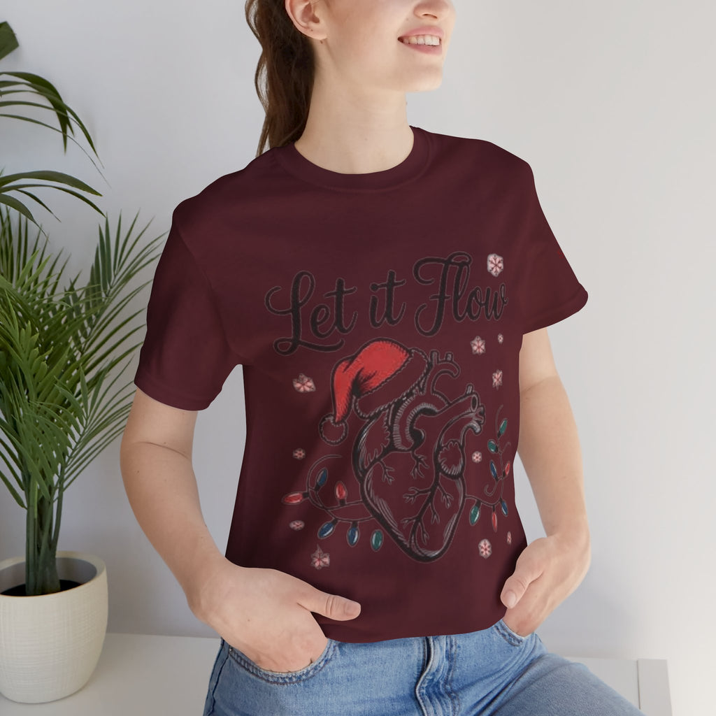 Let It Flow Heart Tee  Christmas Anatomical Heart Shirt