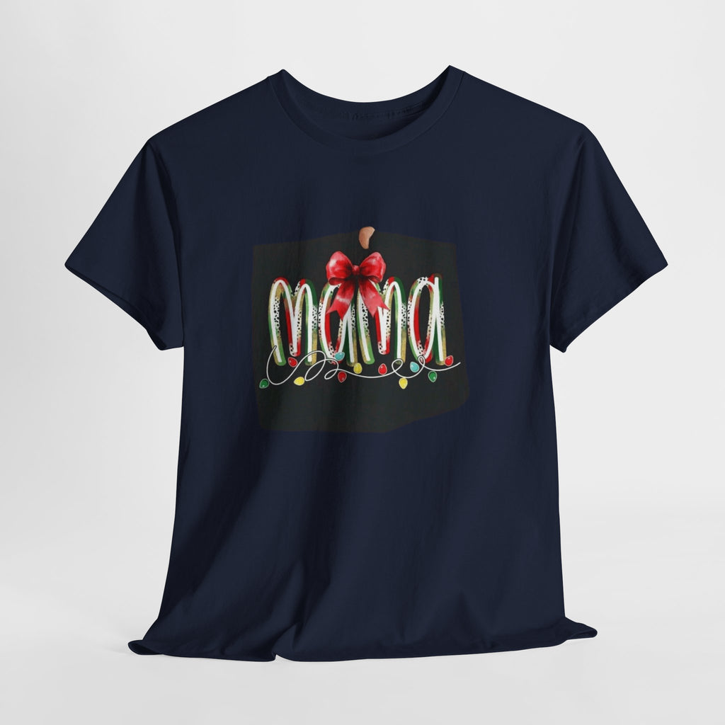 Festive Mama Tee, Cozy Holiday Shirt, Gift for Mom, Christmas T-Shirt, Unisex Cotton Tee