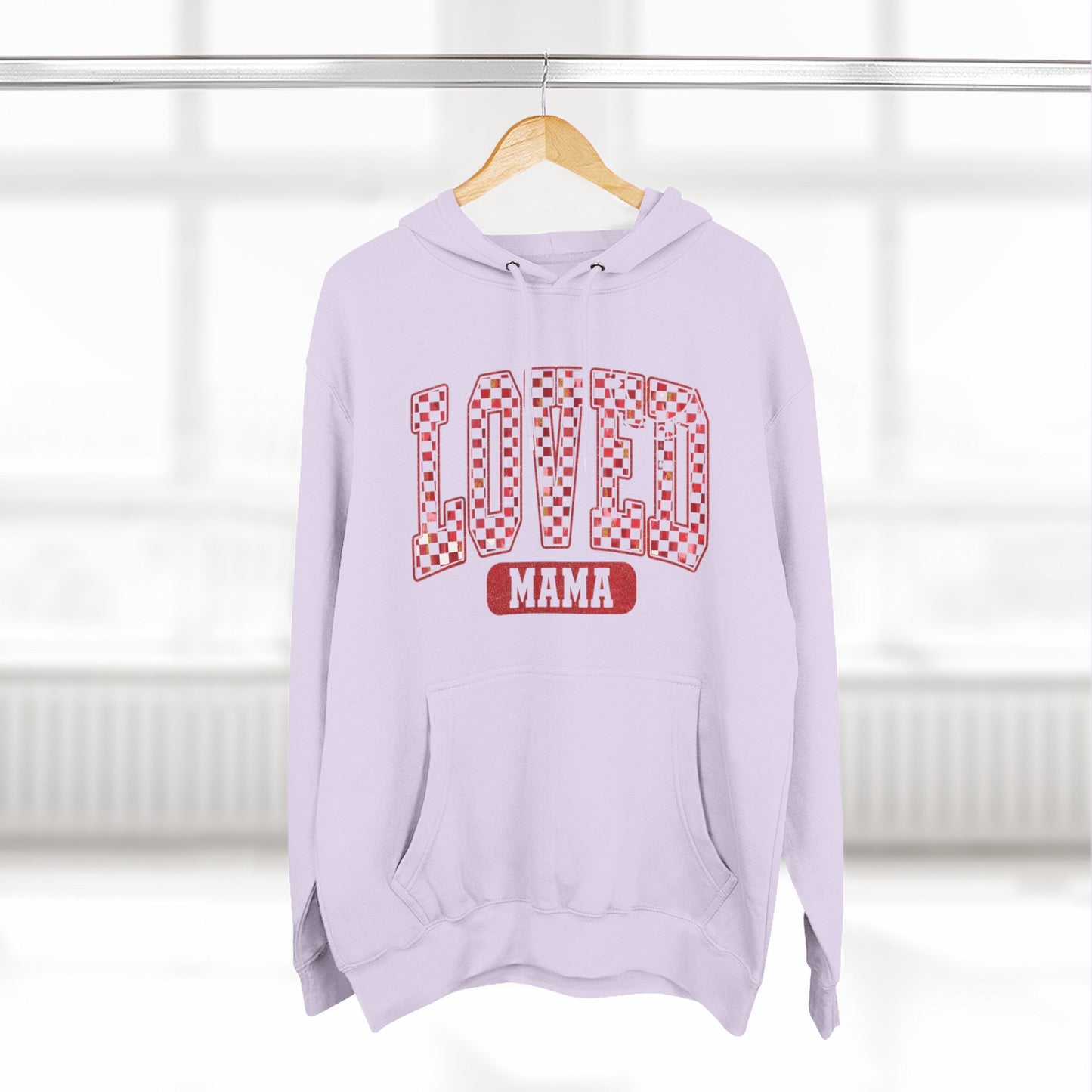 Hoodie  Loved Mama Checkerboard Graphic Hoodie