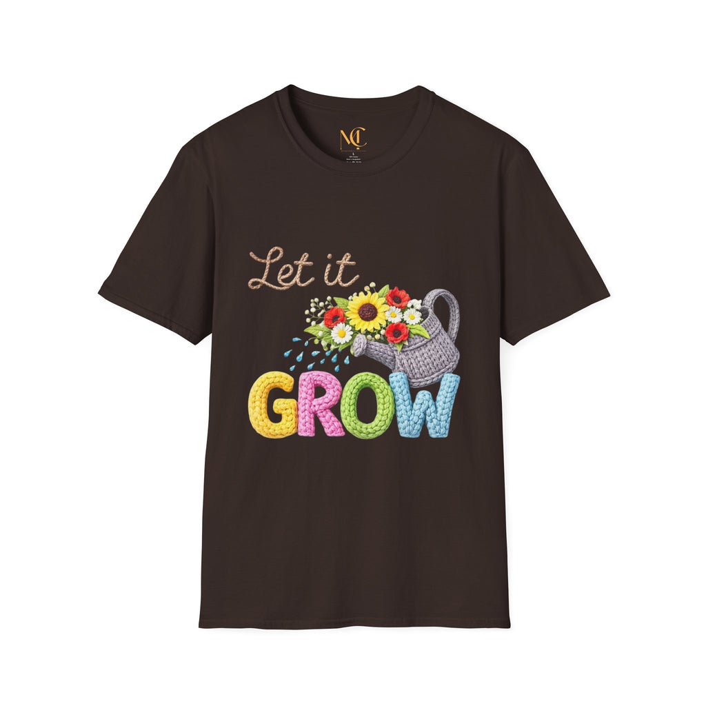 Let It Grow T-Shirt — Floral Watering Can Garden Tee