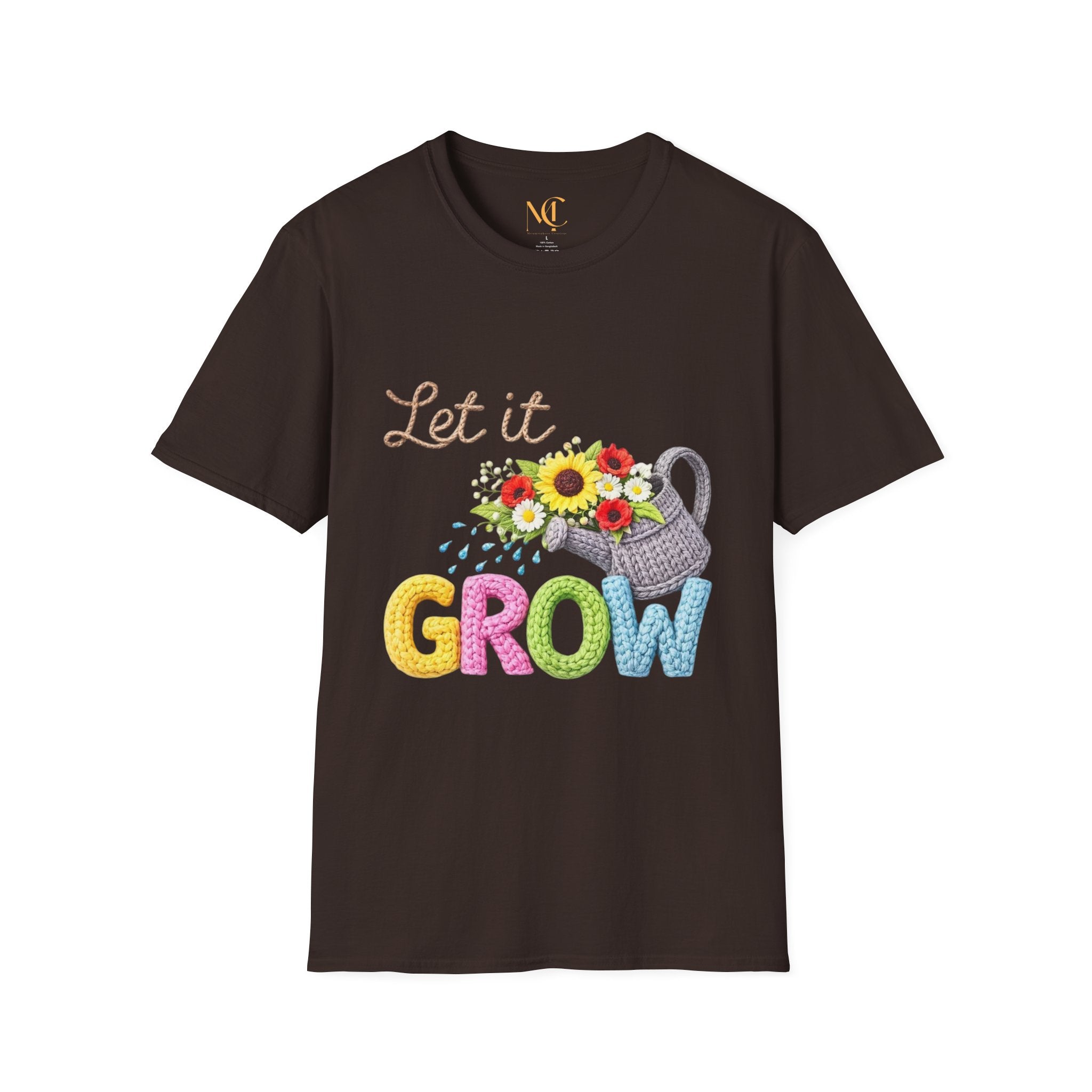 Let It Grow T-Shirt — Floral Watering Can Garden Tee