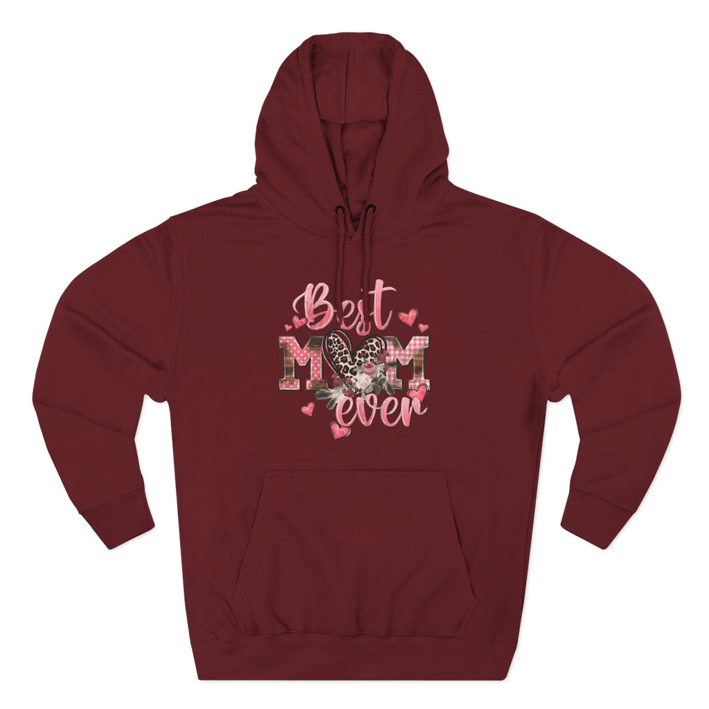 Best Mom Ever Hoodie  Leopard Heart Mother's Day Pullover