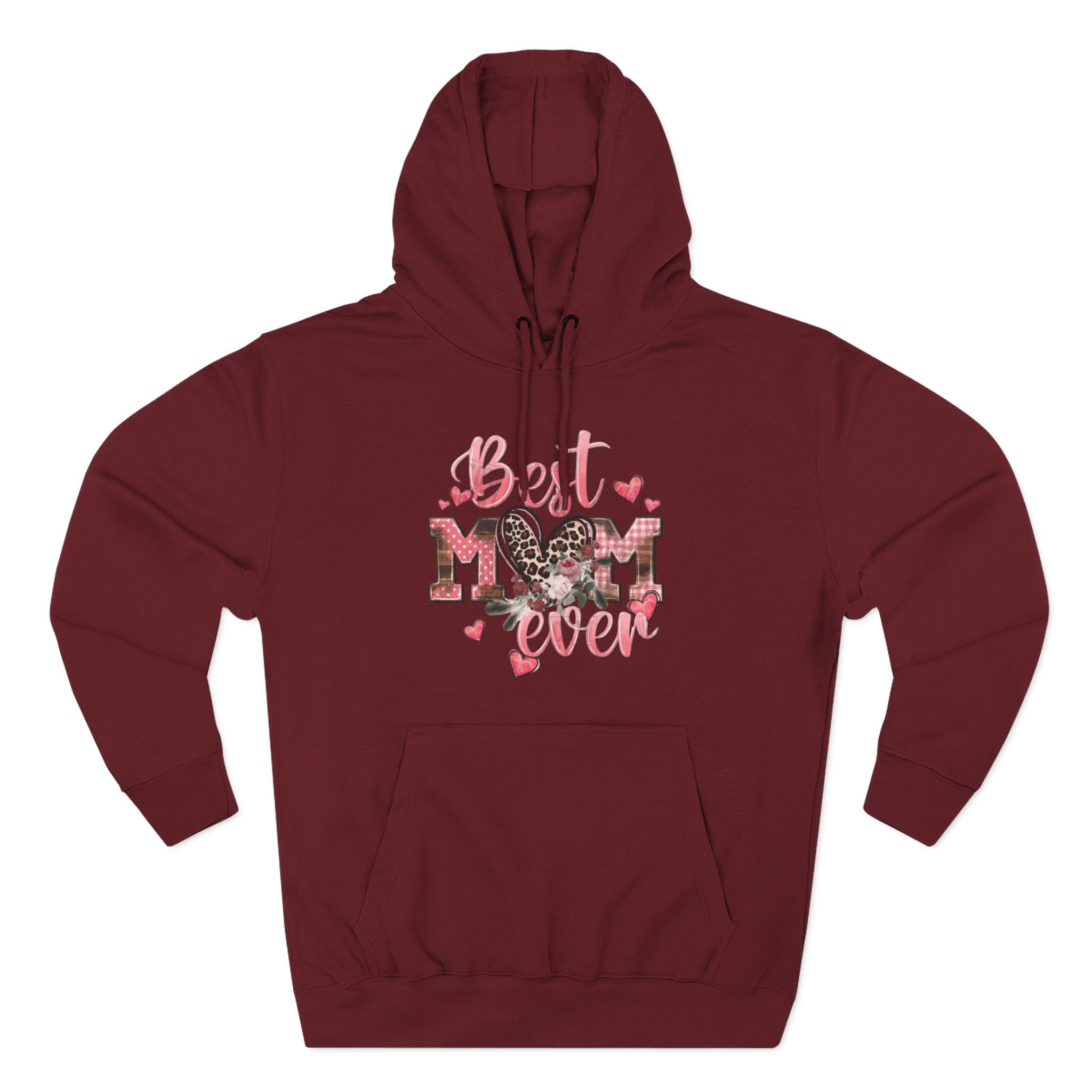 Best Mom Ever Hoodie  Leopard Heart Mother's Day Pullover