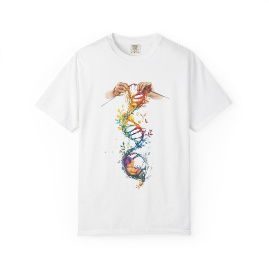 👚 Soft. Stylish. Mom-approved. Order now and gift her something she'll actually wear! Colorful DNA Art Unisex T-shirt, Science Tee, Creative Garment, Gift for Scientists,