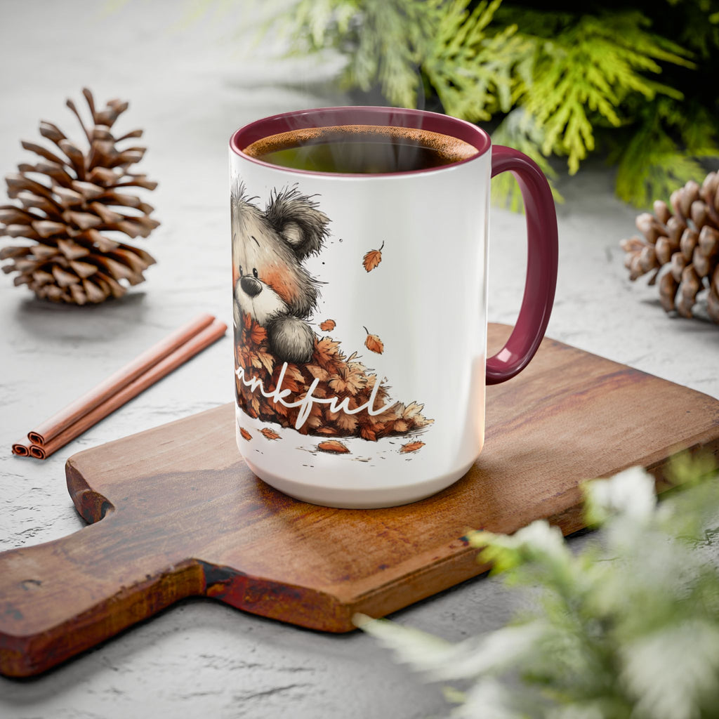 Thankful Bear Autumn Mug — Cute Fall Coffee Cup (11oz, 15oz)