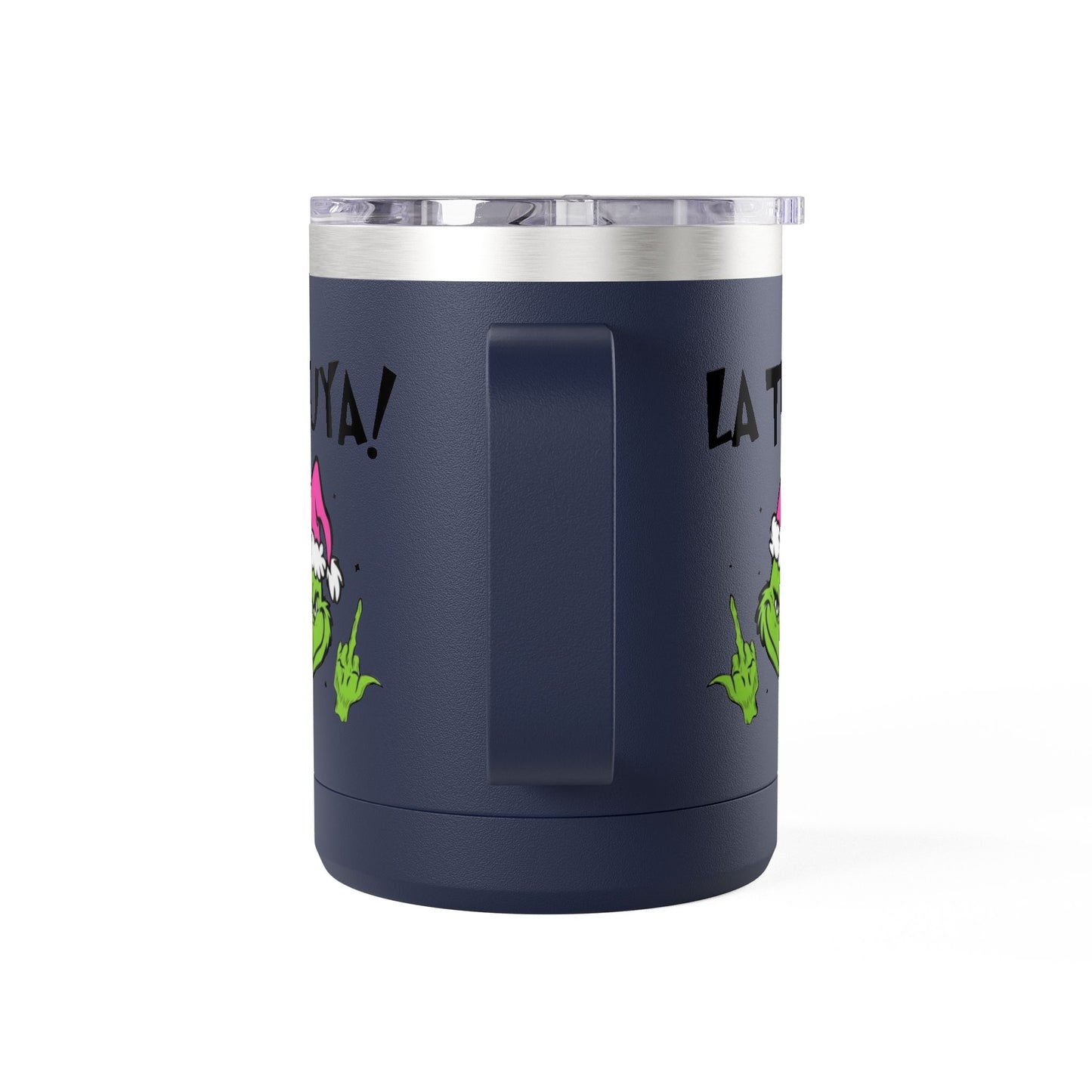 Holiday Grinch Coffee Mug Tumbler - 15oz Vaso / Taza de Acero Inoxidable – Diseño Navideño